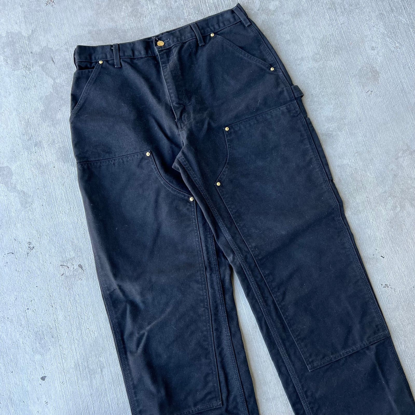 Carhartt × Vintage Vintage Y2K Carhartt black double knee work carpenter pants Size US 32 / EU 48 - 2 Thumbnail
