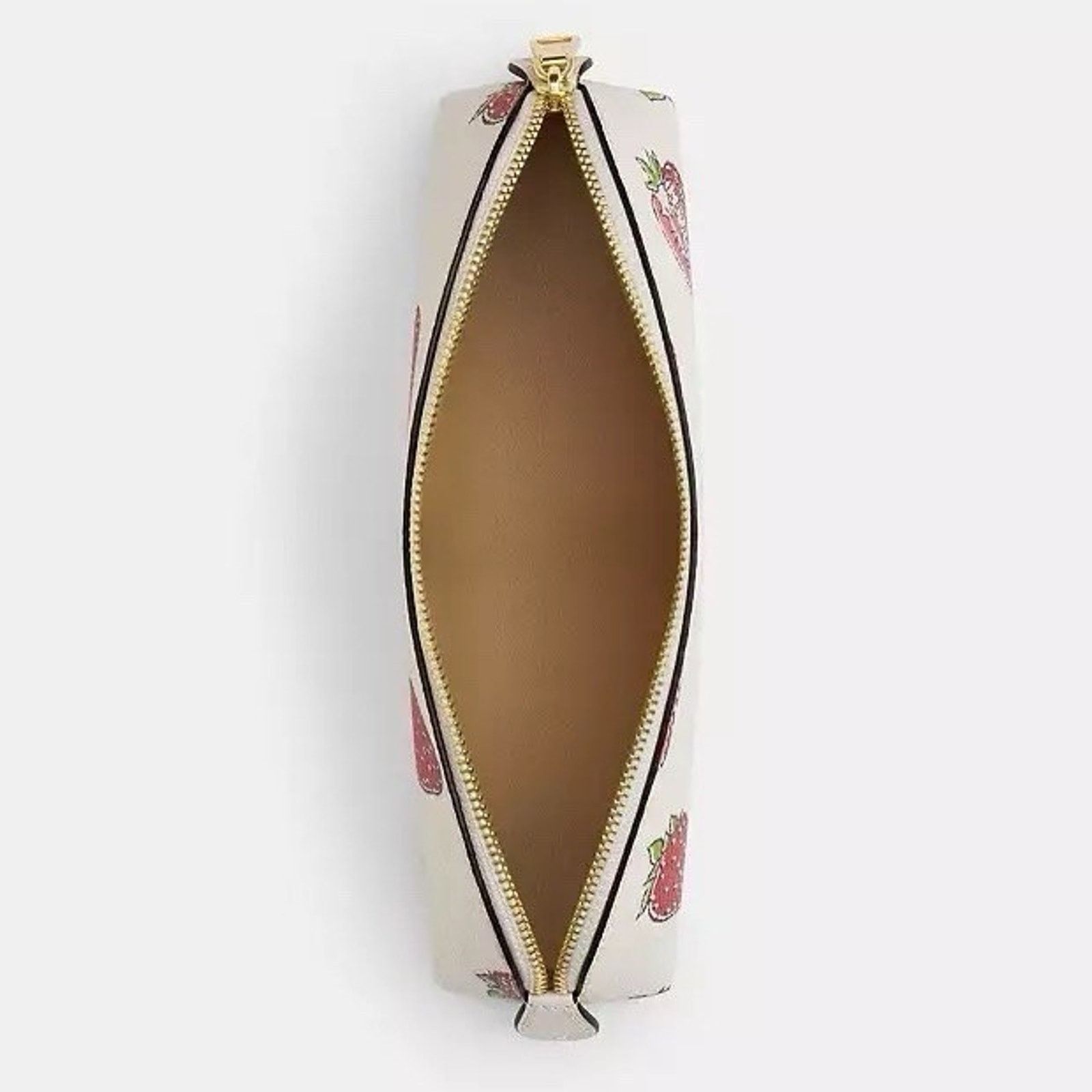Coach NWT Coach Pencil Case With Strawberry CAP08 Gold/Chalk Multi Size ONE SIZE - 4 Thumbnail