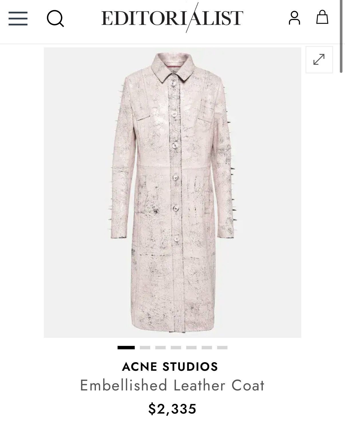 Acne Studios Acne Studios Pink Cracked Leather Studded Coat Jacket Size S / US 4 / IT 40 - 8 Thumbnail