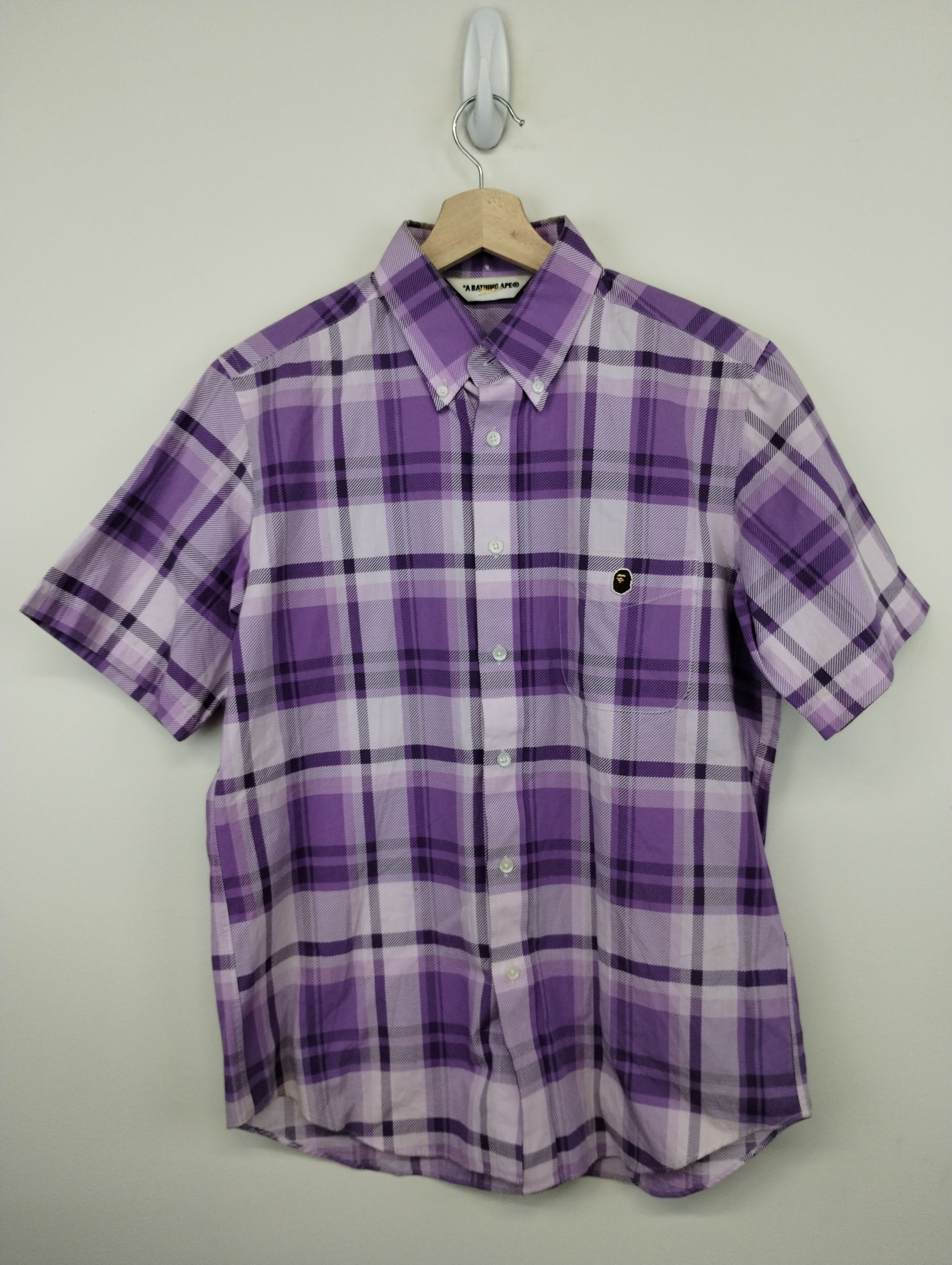 Bape Plaid Short Sleeve Button Up