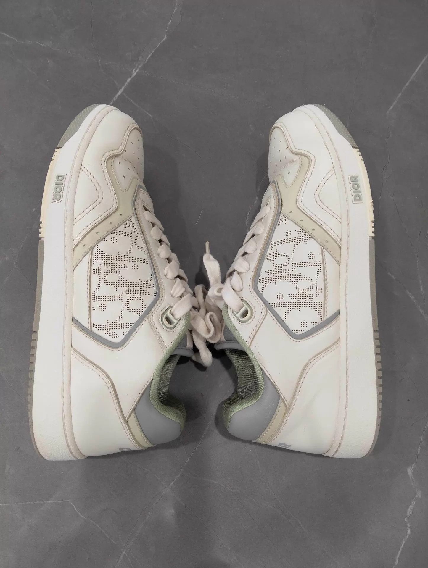Dior Dior B27 White Gray Allover Print 39 Size US 8.5 / IT 38.5 - 3 Thumbnail