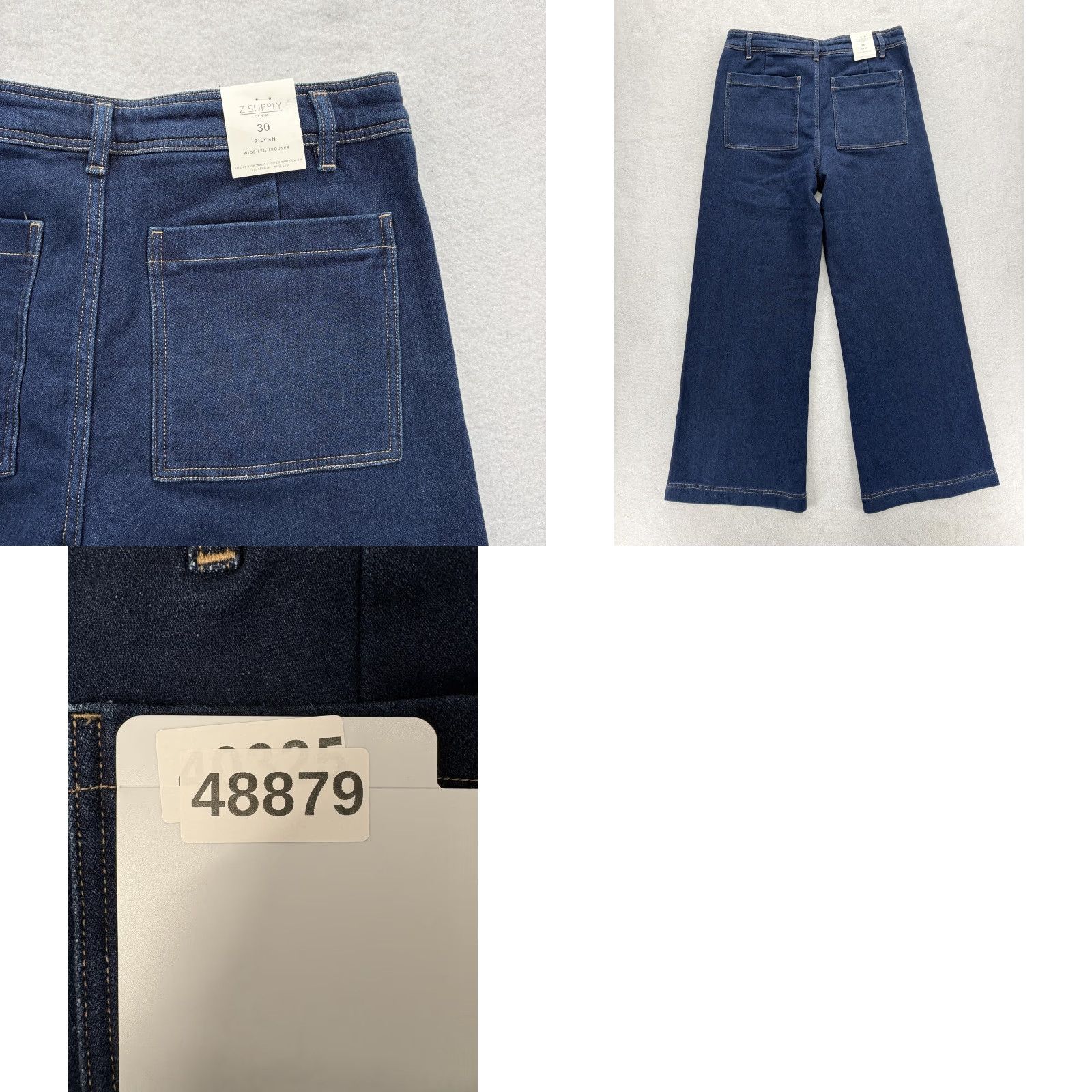 Z Supply Z Supply Rilyn High Rise Wide Leg Jeans Womens 30 Blue Dark Rinse Stretch Denim Size 30" / US 8 / IT 44 - 9 Thumbnail