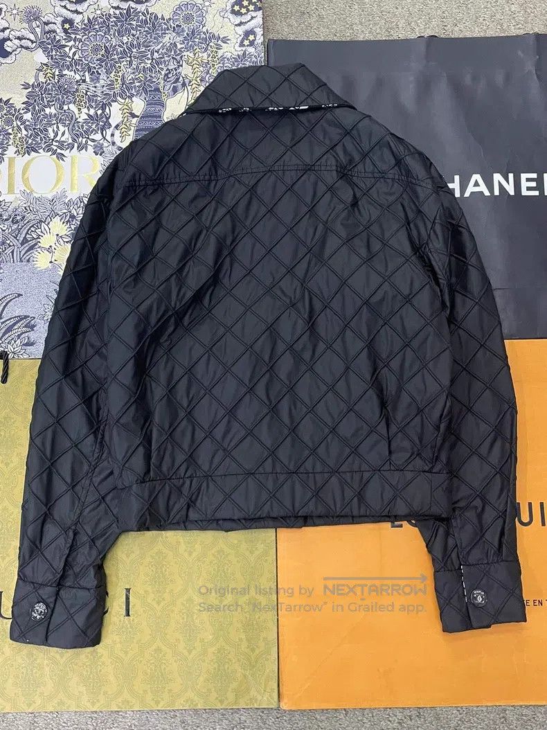 Chanel Chanel 25M black silk diamond plaid lapel long-sleeved jac Size XS / US 0-2 / IT 36-38 - 3 Thumbnail
