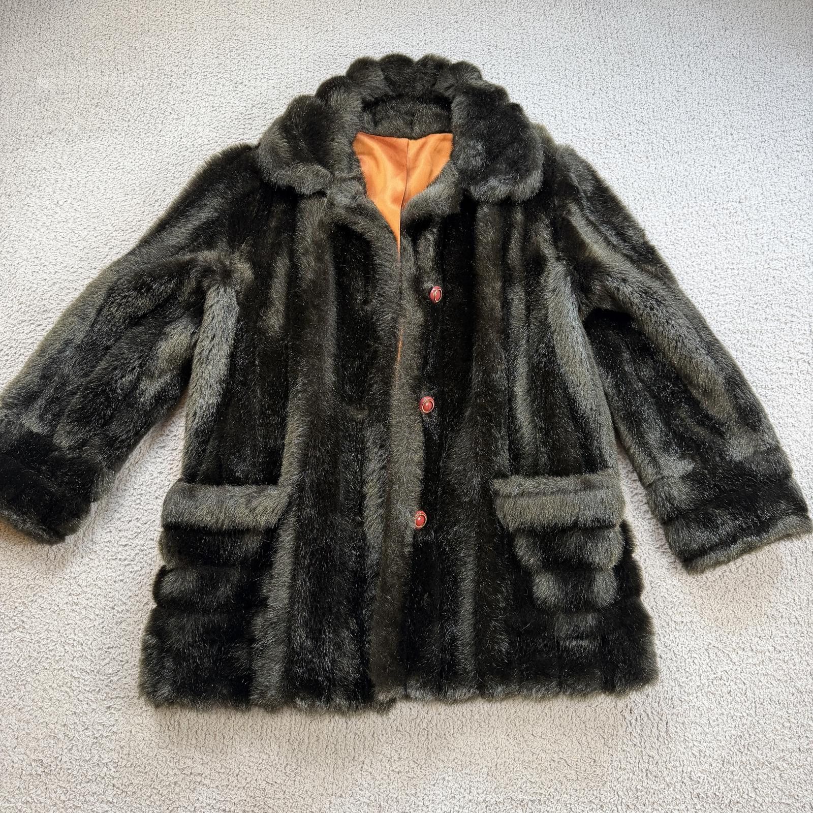 Matinique Vintage 90s Martique Faux Fur Coat Dark Brown Plush Jacket Size M / US 6-8 / IT 42-44 - 1 Thumbnail