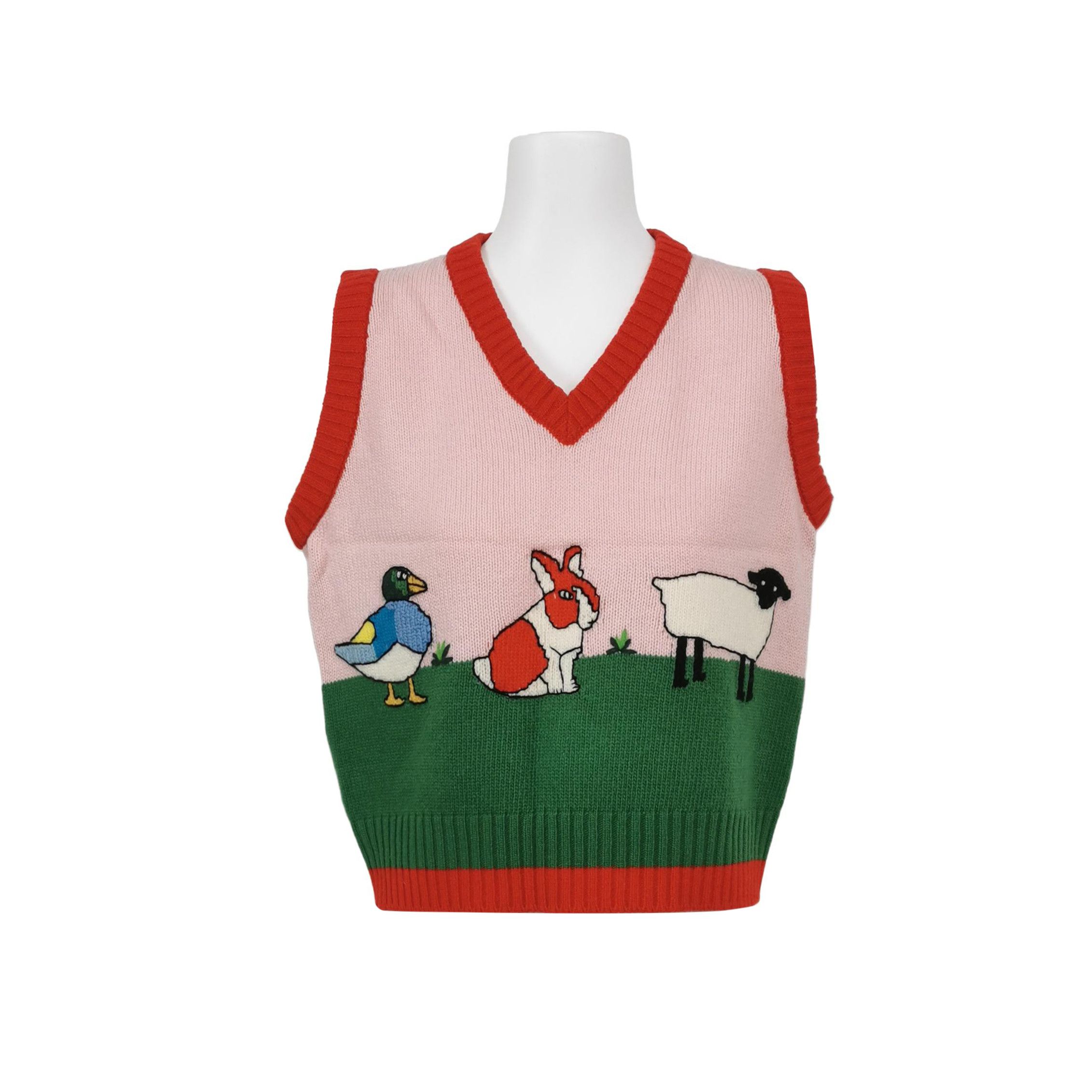 Gucci Gucci Animal Pattern Knit Sweater Vest Size S Size S / US 4 / IT 40 - 1 Thumbnail
