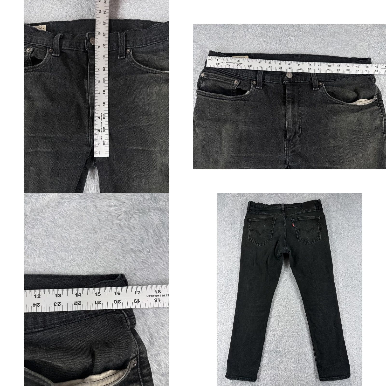 Levi's Levis Jeans Adult 34 Black Denim 511 Cotton Blend Premium Zip 33x28 Big E Mens Size US 34 / EU 50 - 9 Thumbnail