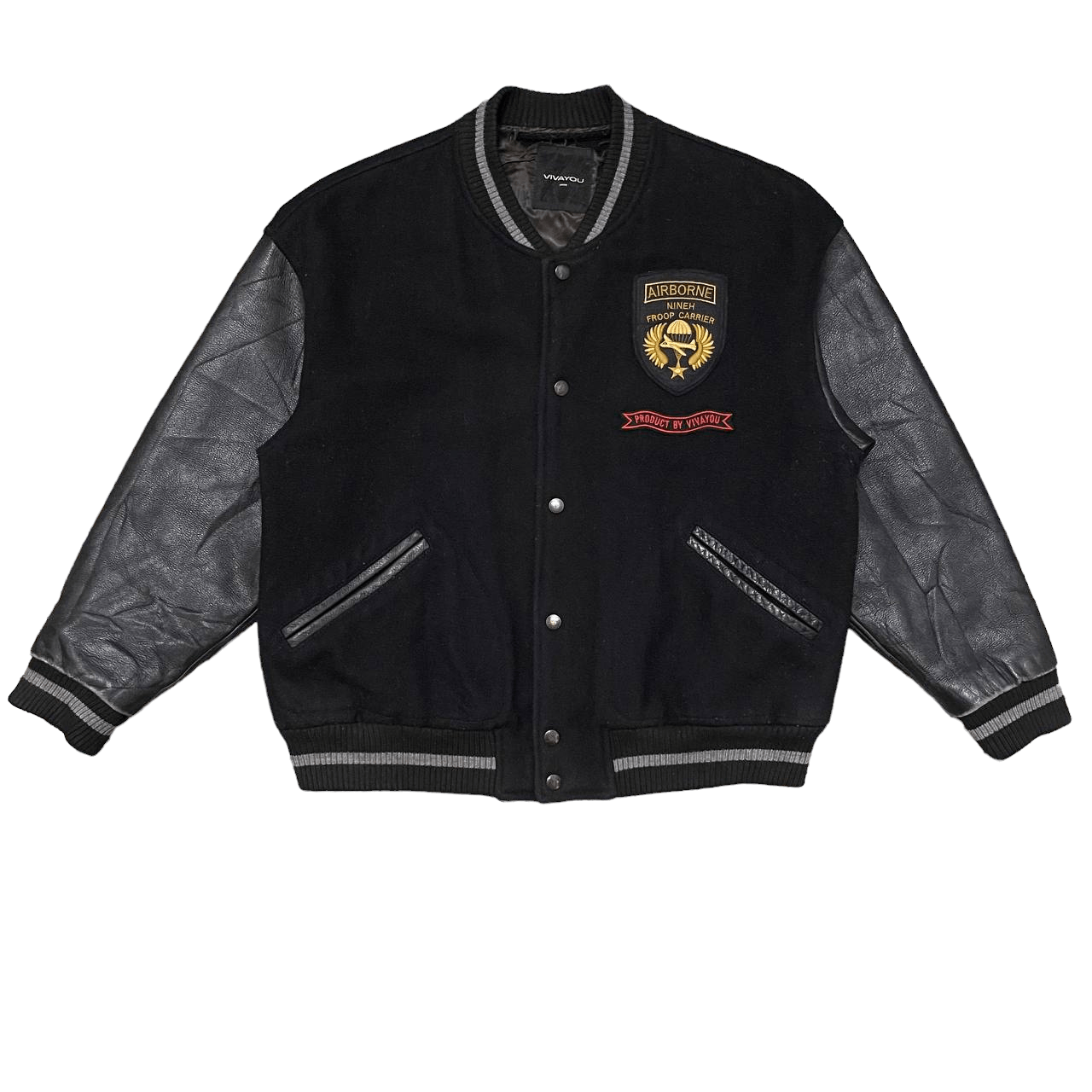 Japanese Brand Vintage Japanese Vivayou Wool Varsity Jacket Leather Sleeve Size US M / EU 48-50 / 2 - 4 Thumbnail