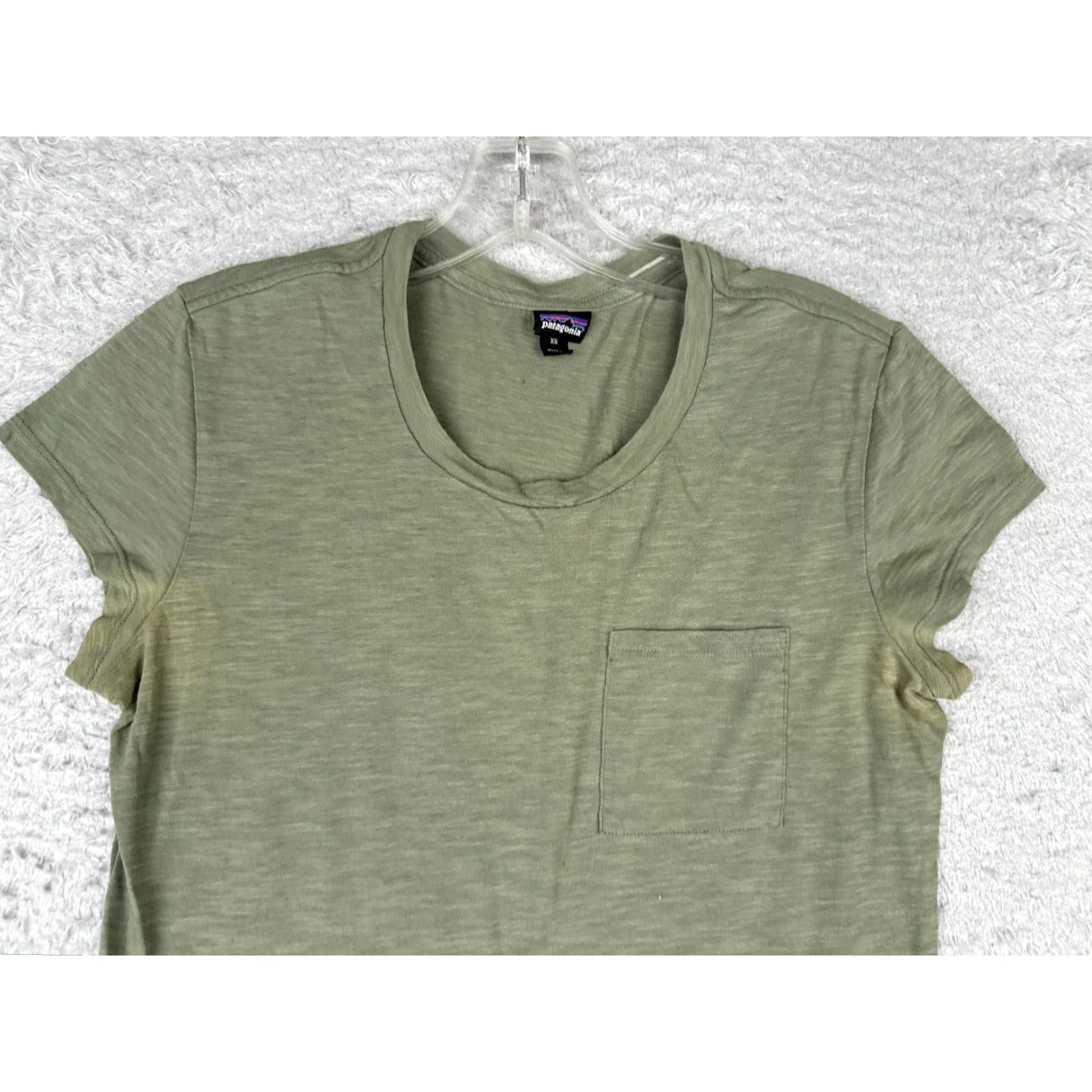 Patagonia Patagonia Shirt Women XS Green Short Sleeve Crew Neck Cotton Blend Read Size XS / US 0-2 / IT 36-38 - 4 Thumbnail