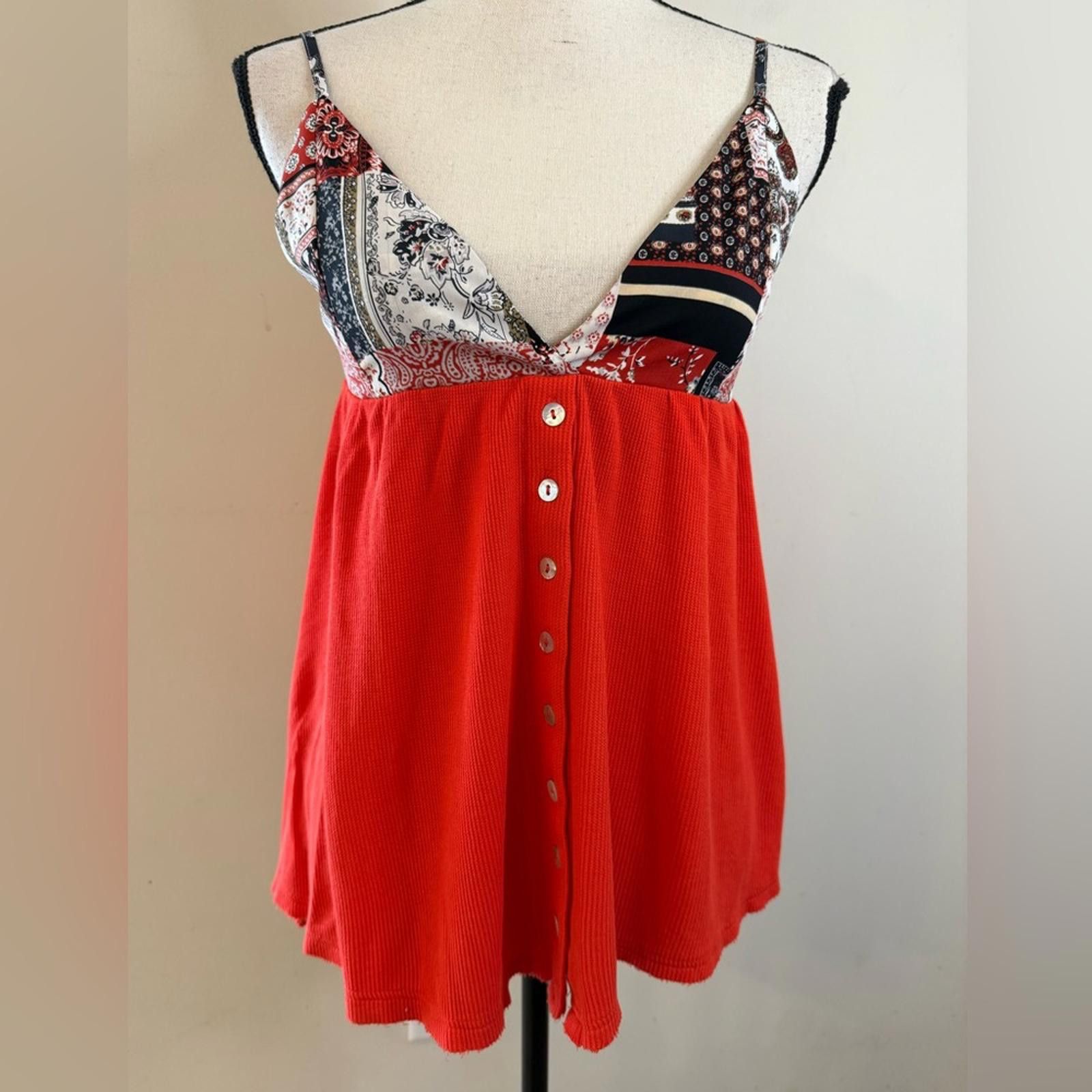 Polo Ralph Lauren Pol boho red & patchwork tank top SZ SM Size S / US 4 / IT 40 - 1 Thumbnail