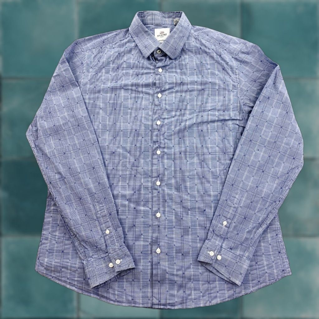 Ben Sherman Ben Sherman Button-Up Shirt Mens 17 36-37 Blue Plaid Long Sleeve Size US XL / EU 56 / 4 - 1 Thumbnail