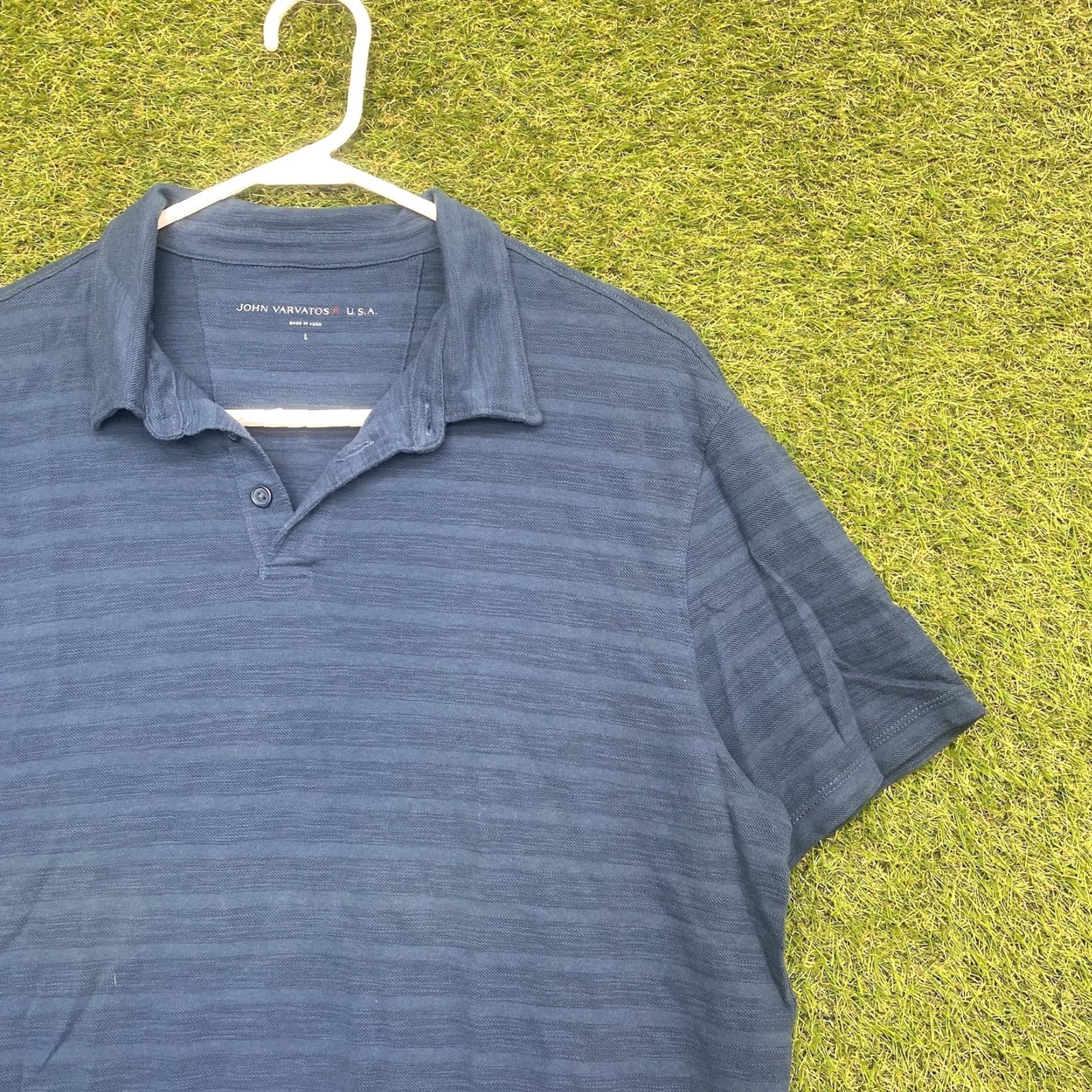 John Varvatos John Varvatos Polo Shirt Regular Fit Blue Cotton Silk Short Sleeve Large Men’s Preppy Golf Beach Walking Style - Product Line Super Soft Size US L / EU 52-54 / 3 - 3 Thumbnail