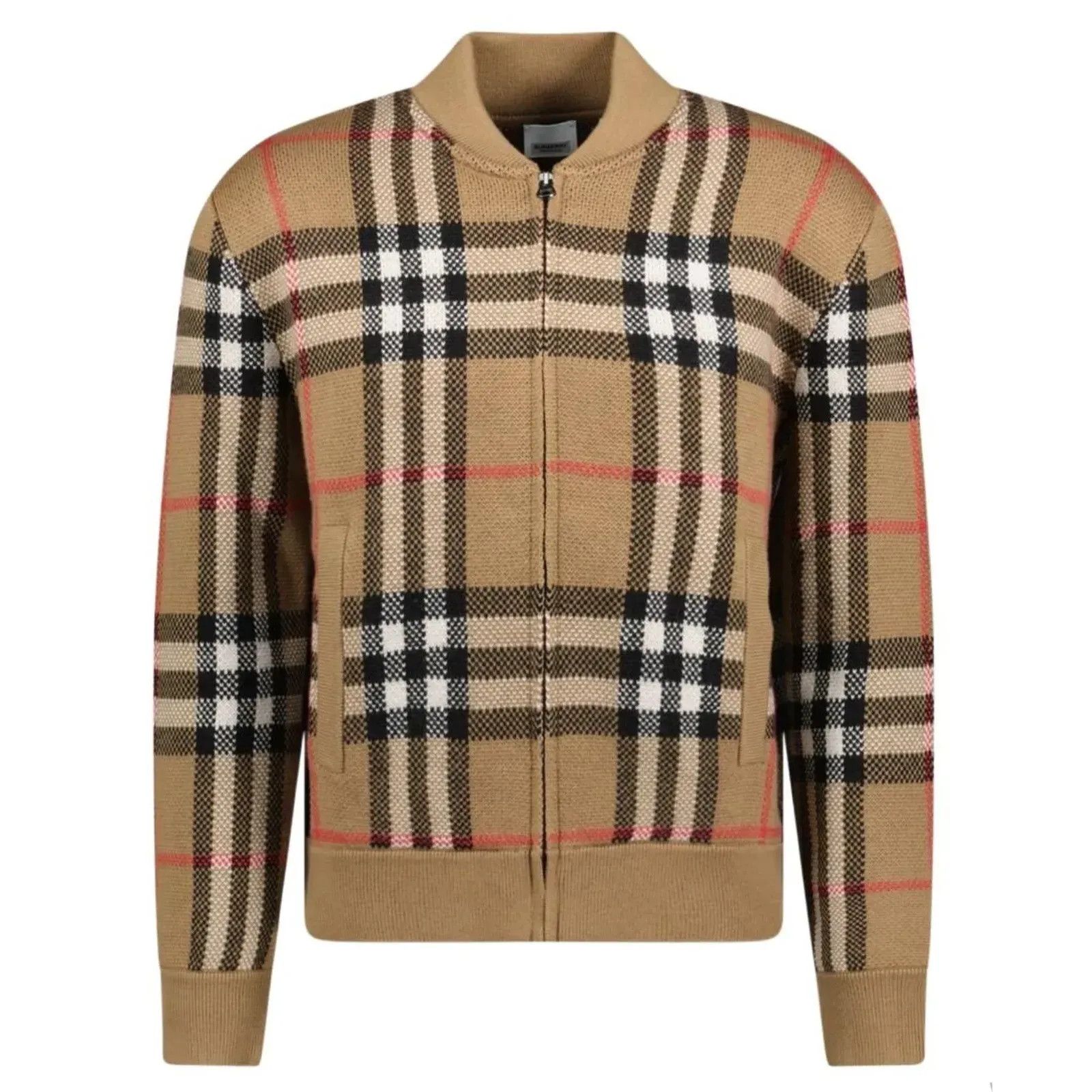 Brunello Cucinelli o1B3y1r0426 Check Pattern Wool Knit Bomber Jacket Multicolor Size US L / EU 52-54 / 3 - 5 Thumbnail
