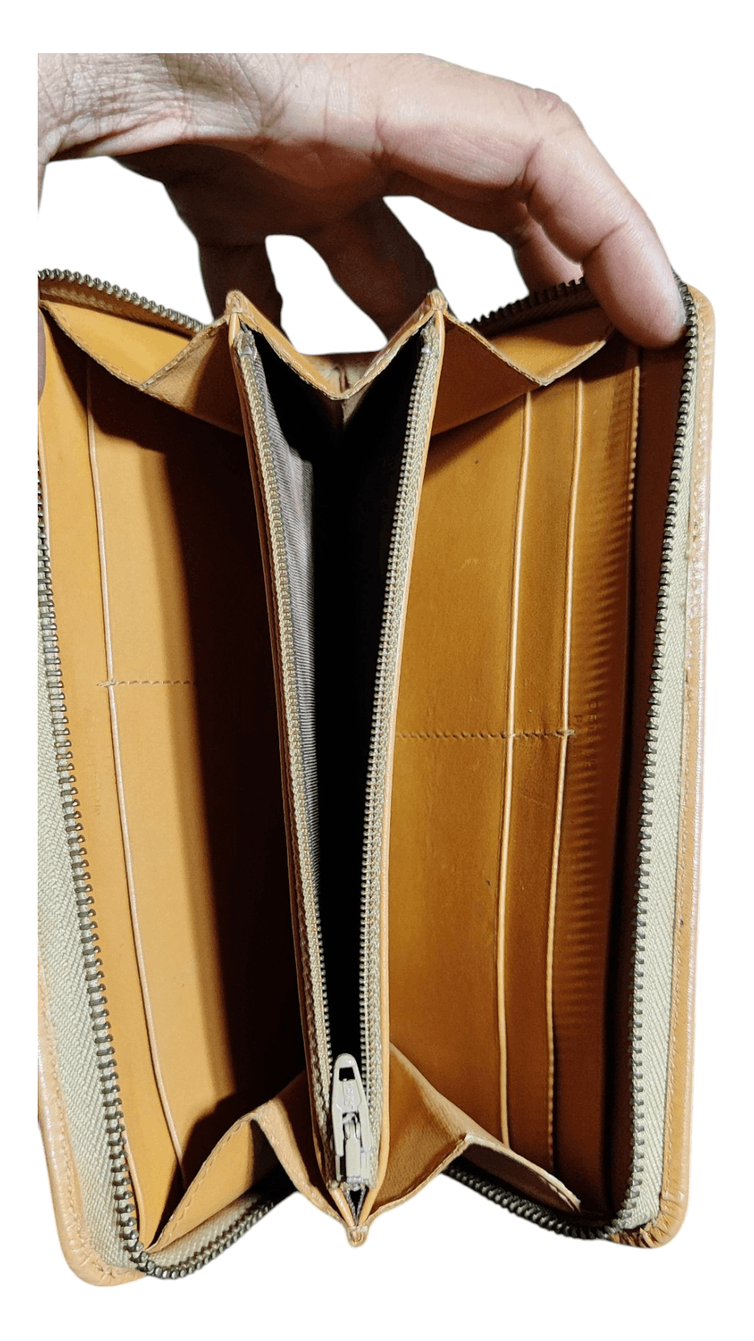 Celine Macadam Long Zipper Leather Wallet