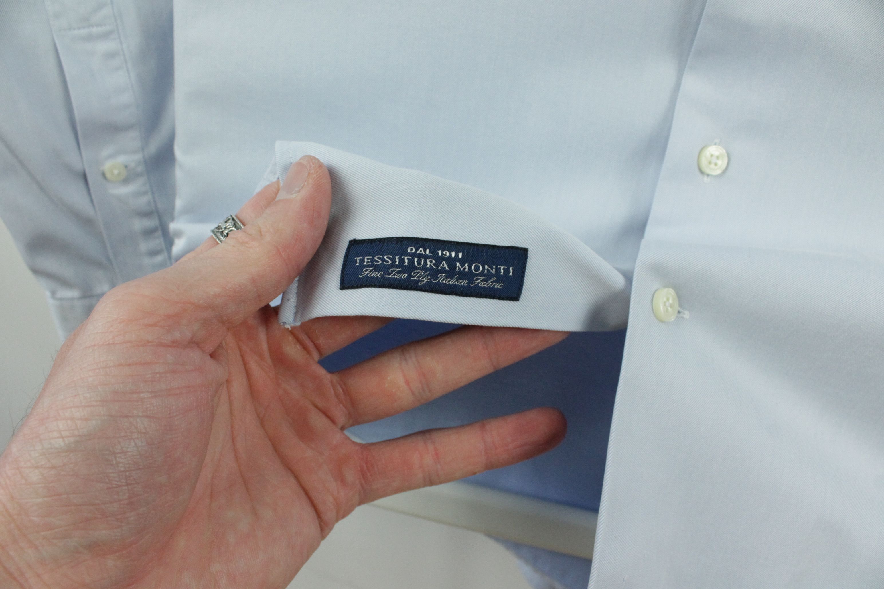 Designer × Suitsupply Suitsupply Cotton Two Ply Slim Fit Formal Light Blue Shirt Size US L / EU 52-54 / 3 - 6 Thumbnail