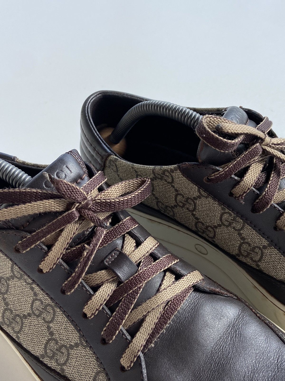 Gucci Gucci Sneakers Low Top Monogram GG Brown Leather US8 EUR-41 Size US 8 / EU 41 - 8 Thumbnail