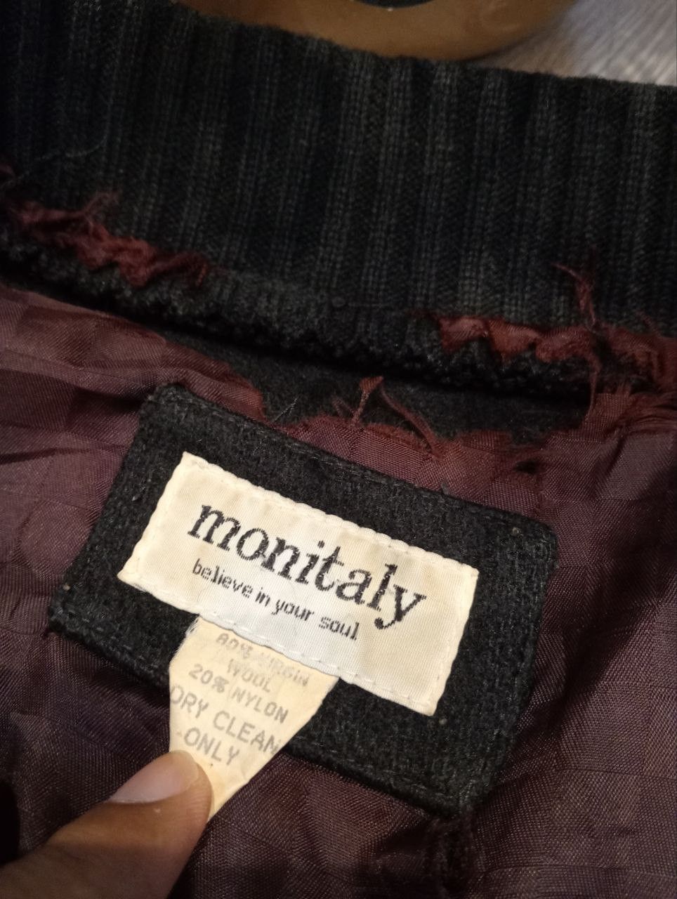 Monitaly VINTAGE MONITALY ZIPPER WOOL BLEND JACKET SIZE L Size US L / EU 52-54 / 3 - 8 Thumbnail