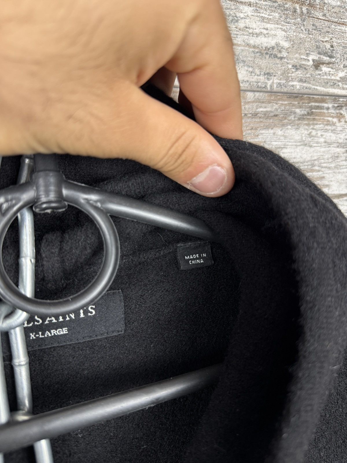 Allsaints × Japanese Brand Mens Vintage AllSaints frame hoody wool merino hoodie Size US XL / EU 56 / 4 - 8 Thumbnail