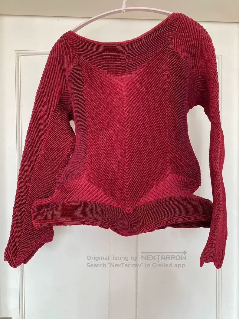 Issey Miyake Issey Miyake Red Long Sleeve Top Size M / US 6-8 / IT 42-44 - 4 Thumbnail