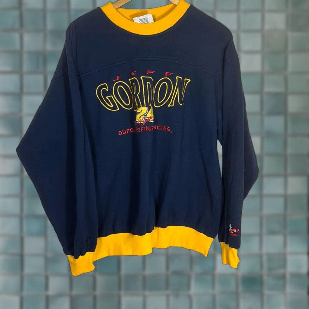 NASCAR VINTAGE Jeff Gordon Sweatshirt Mens Large Blue Yellow Chase Racing NASCAR Unisex Adults Pullover Blue Boys Mens Womens Size US L / EU 52-54 / 3 - 1 Thumbnail