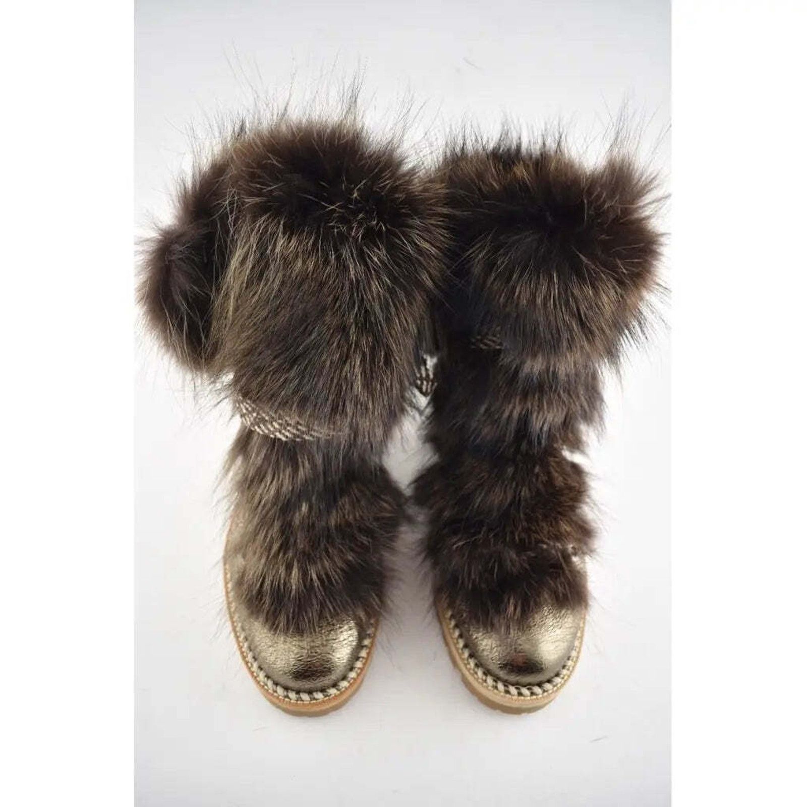 Christian Louboutin Christian Louboutin Fanny Flat Roche Fur Leather Lace Up Tie Size US 7.5 / IT 37.5 - 5 Thumbnail