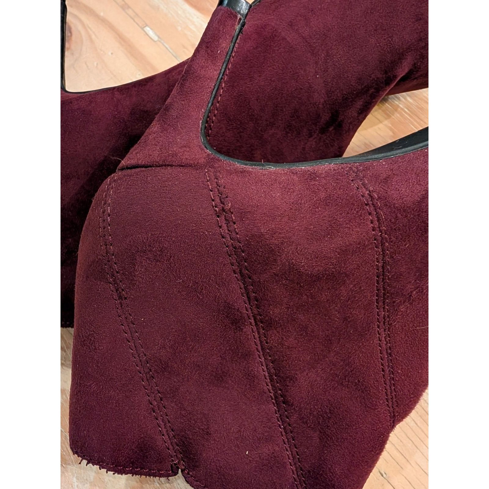 The Unbranded Brand Kelly & Katie Burgundy 6.5 Zip 2" Bootie Stiletto Heels Size US 6.5 / IT 36.5 - 7 Thumbnail
