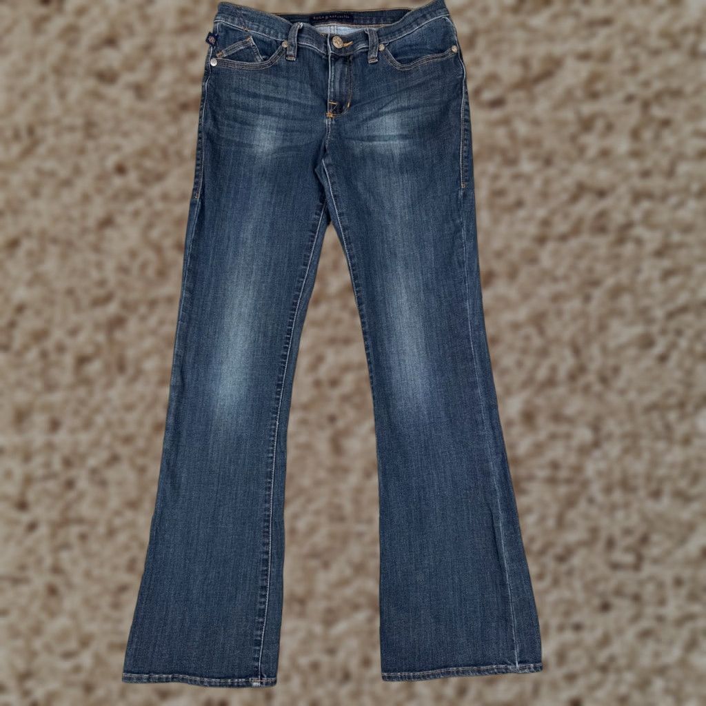 Vintage VINTAGE Rock & Republic Jeans Woman 10 Blue Denim Kasandra Flared Low Rise 29x32 Mens? Ladies? Size 32" / US 10 / IT 46 - 1 Thumbnail