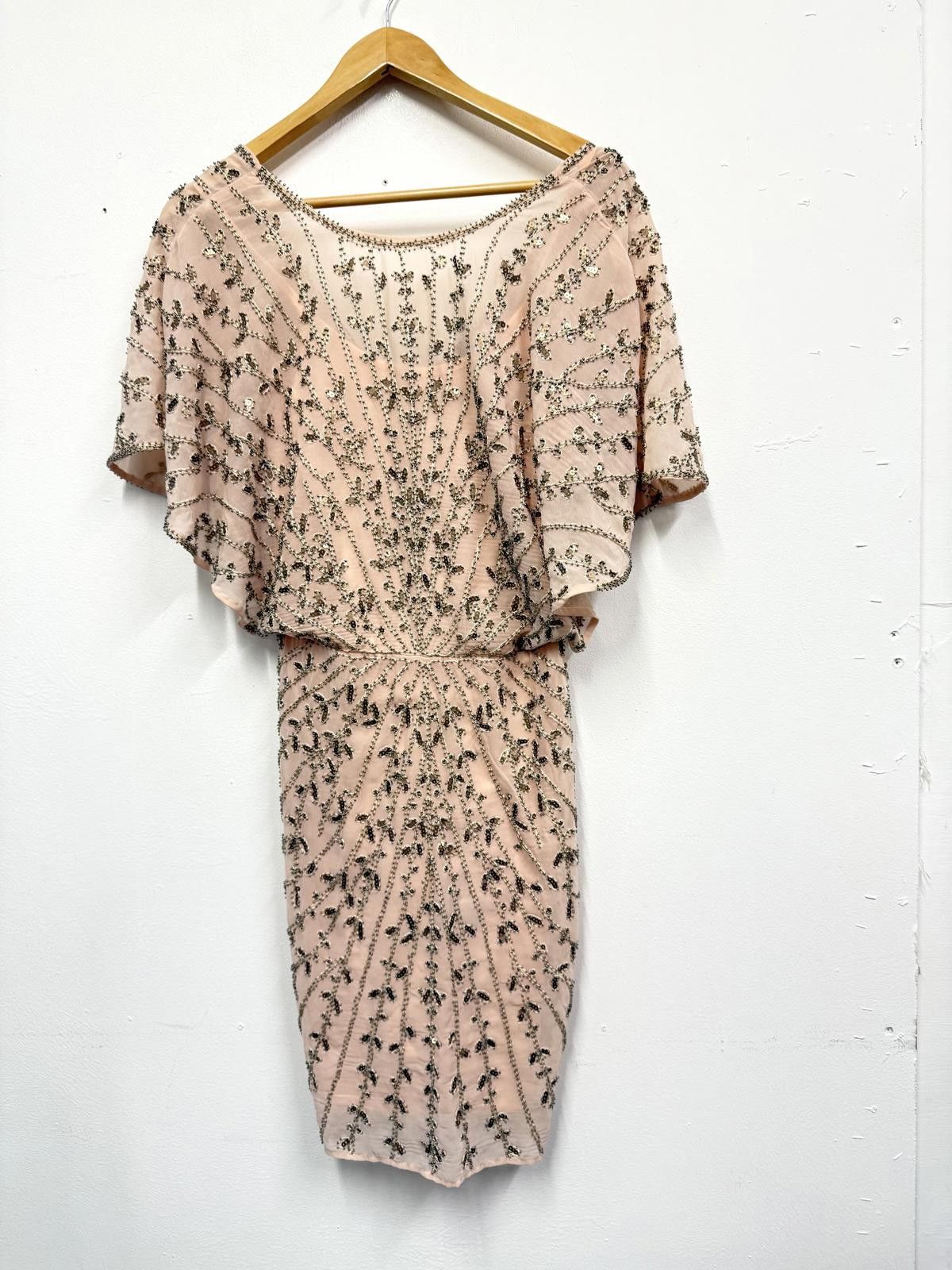 Karen Millen Embellished Pink Cocktail Dress UK 6 / US 2 /EU