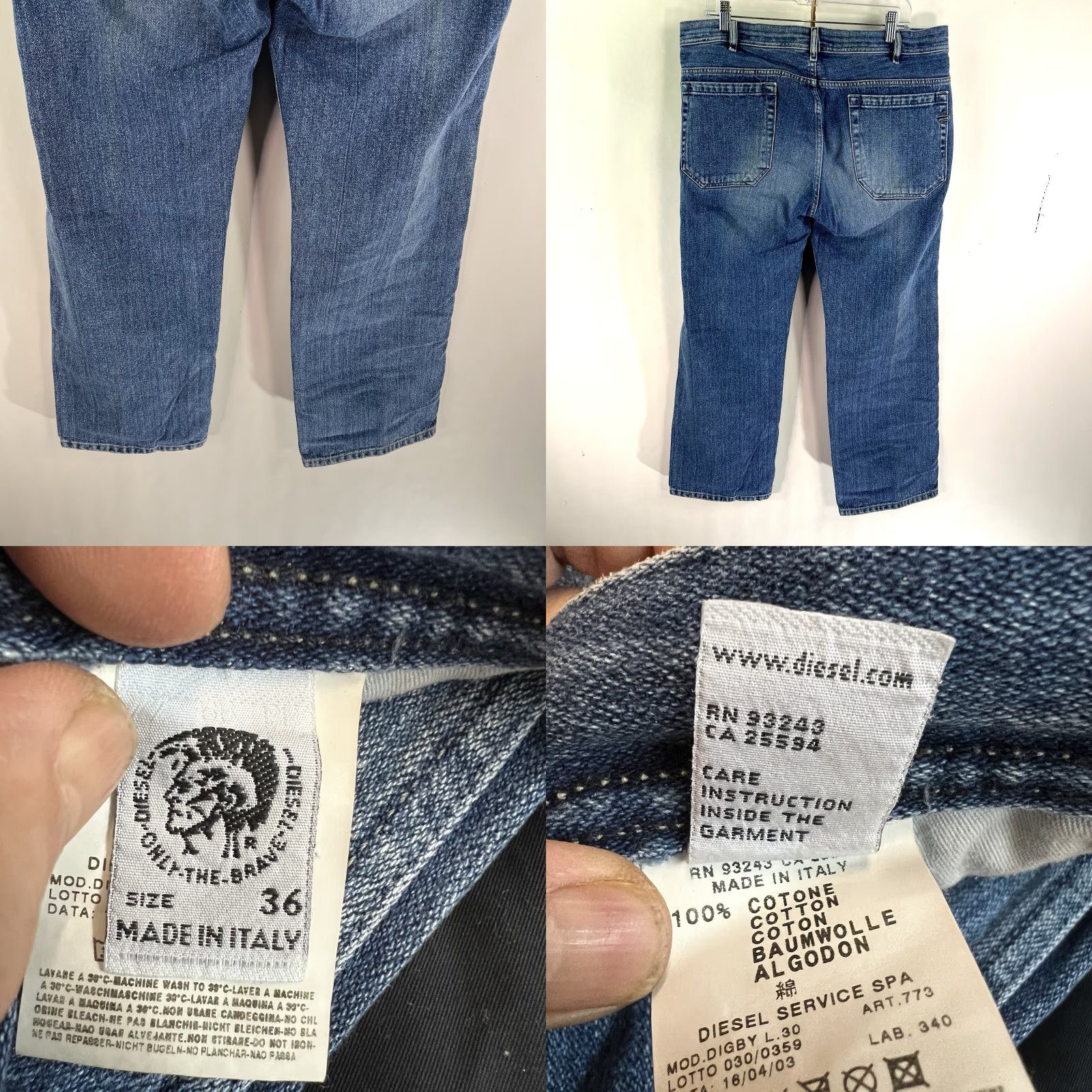 Diesel VINTAGE Diesel Jeans Men Size 36 Straight Fit Denim 5-Pocket Logo Made in Italy Size US 36 / EU 52 - 8 Thumbnail