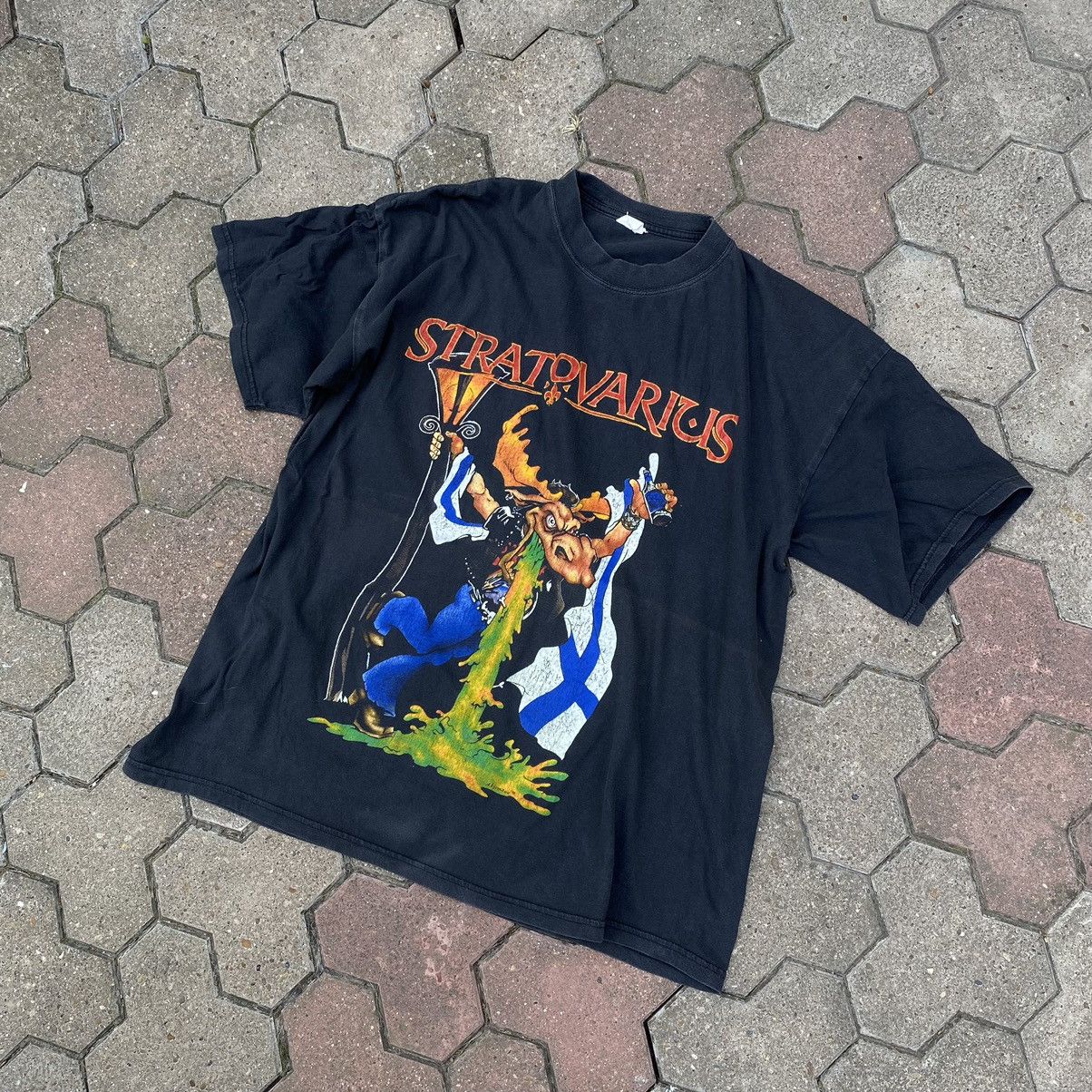 Vintage 90s Faded Stratovarius 1998 Tour T-Shirt