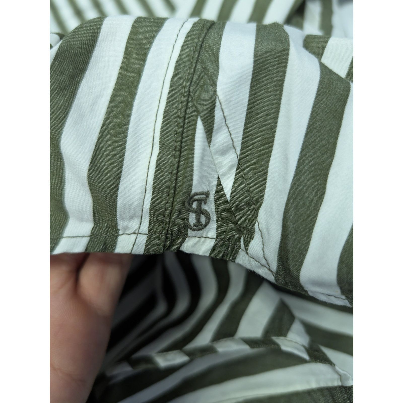 Todd Snyder o1rshd1 CC20 Striped Cotton Long-Sleeved Shirt Olive Green Size US S / EU 44-46 / 1 - 16 Thumbnail