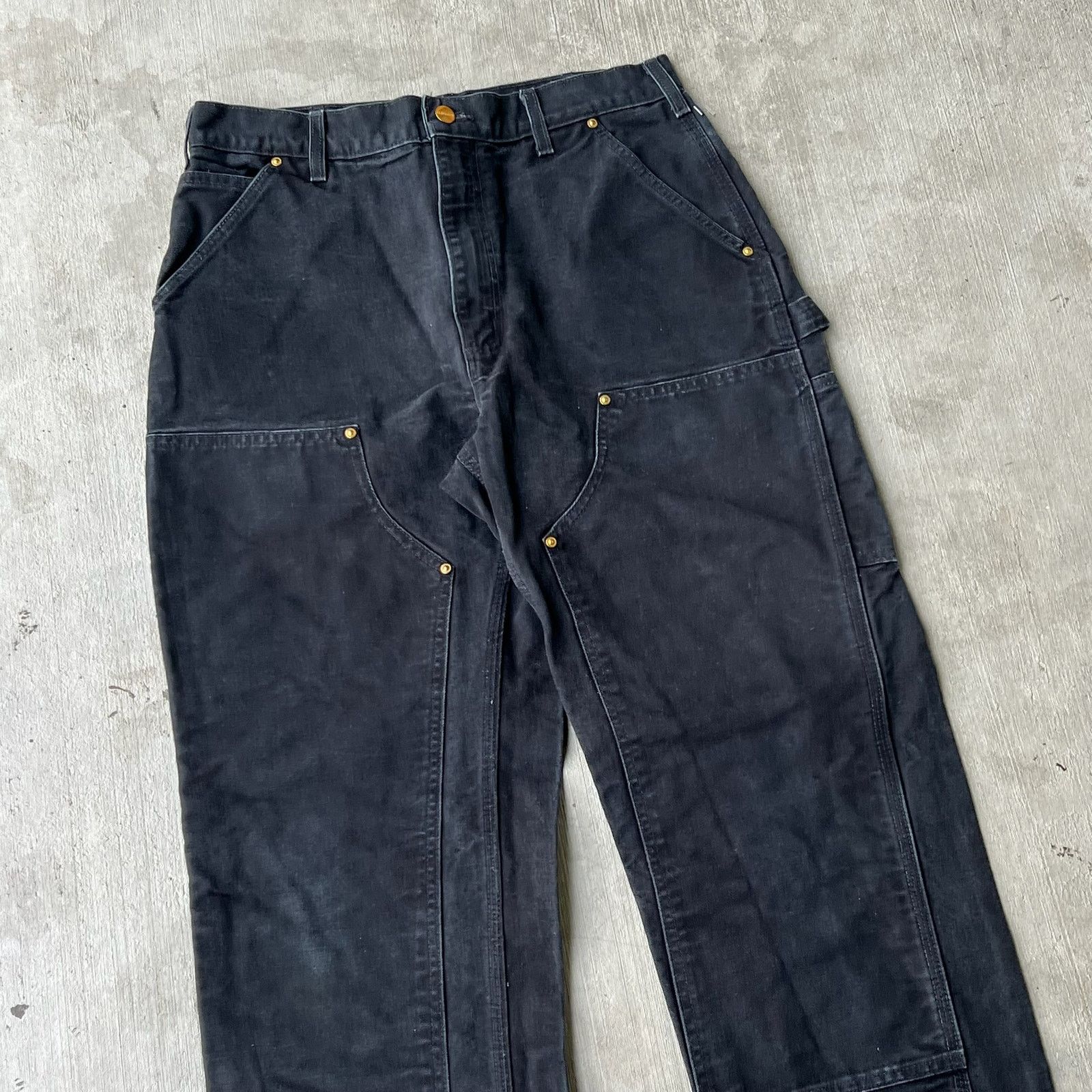 Carhartt × Vintage Carhartt black double knee work wear carpenter pants Size US 32 / EU 48 - 2 Thumbnail