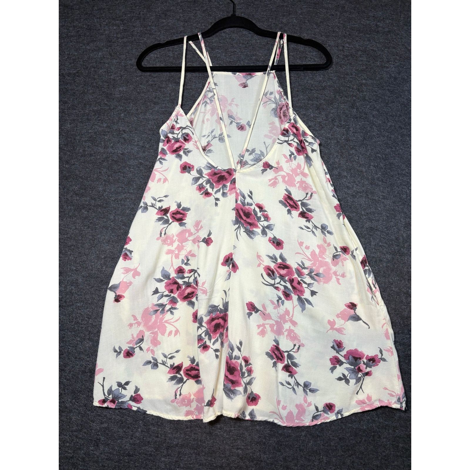 Other Mimi Chica Floral Dress XS Cream Pink Flowy Sundress #0472 Size XS / US 0-2 / IT 36-38 - 4 Thumbnail