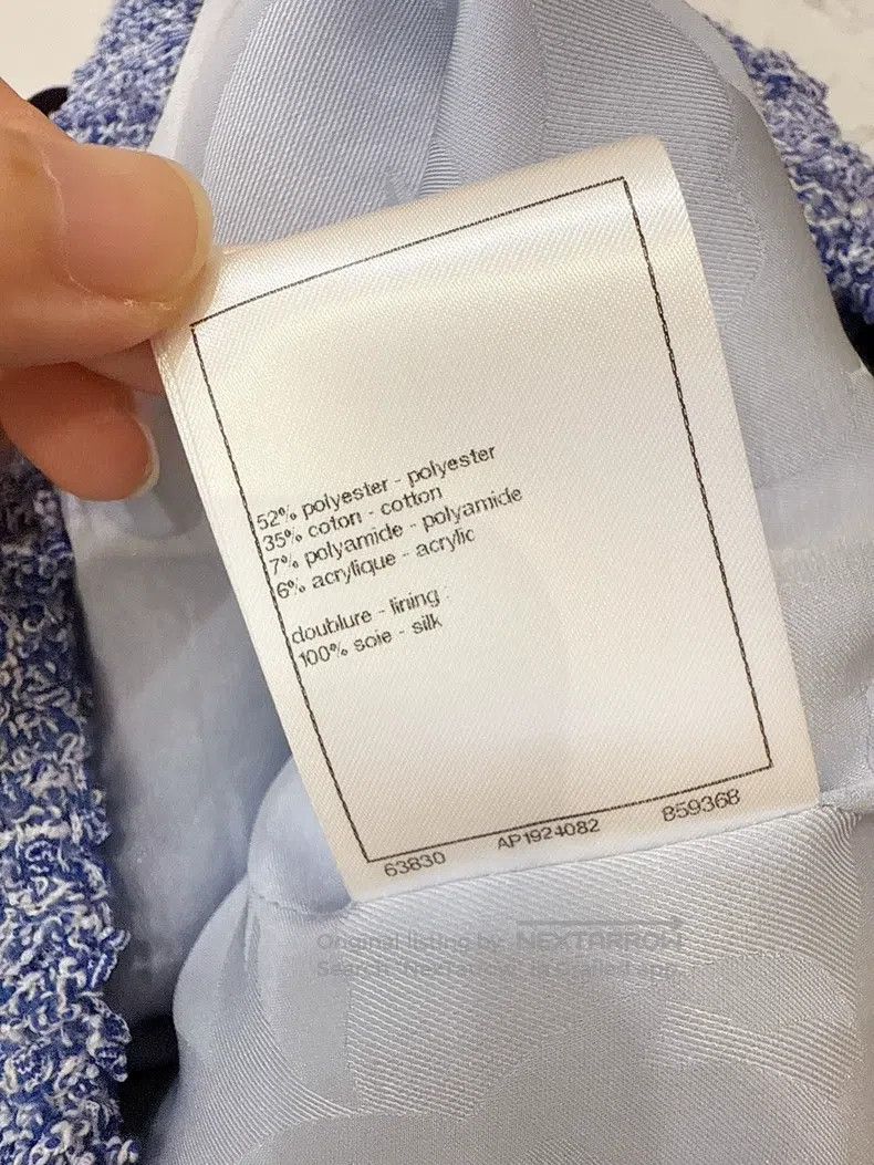 Chanel Chanel 24P new women's blue tweed lantern print short-slee Size XS / US 0-2 / IT 36-38 - 7 Thumbnail