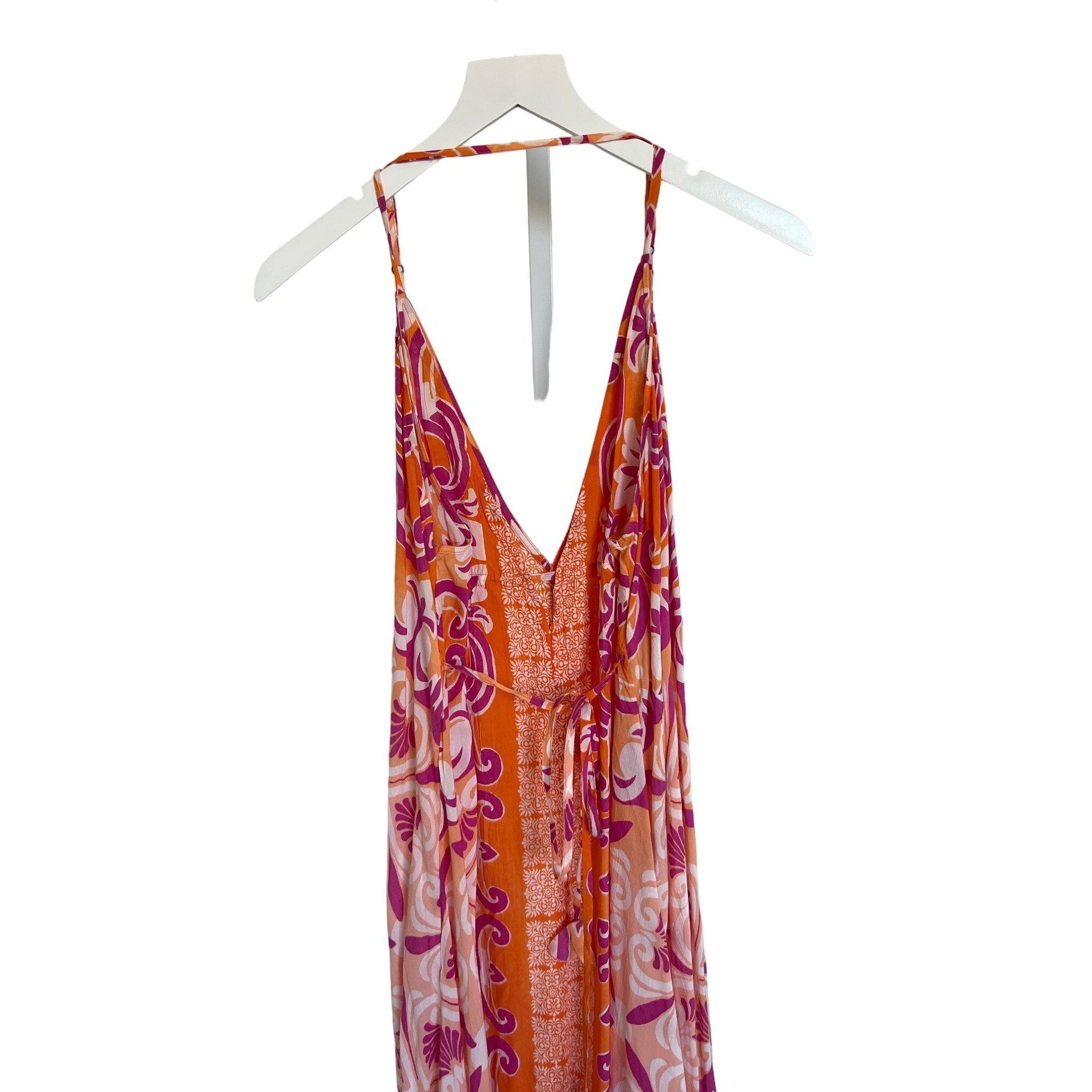 Anthropologie Anthropologie Orange Print Cover-Up Midi Dress Size XS / US 0-2 / IT 36-38 - 8 Thumbnail