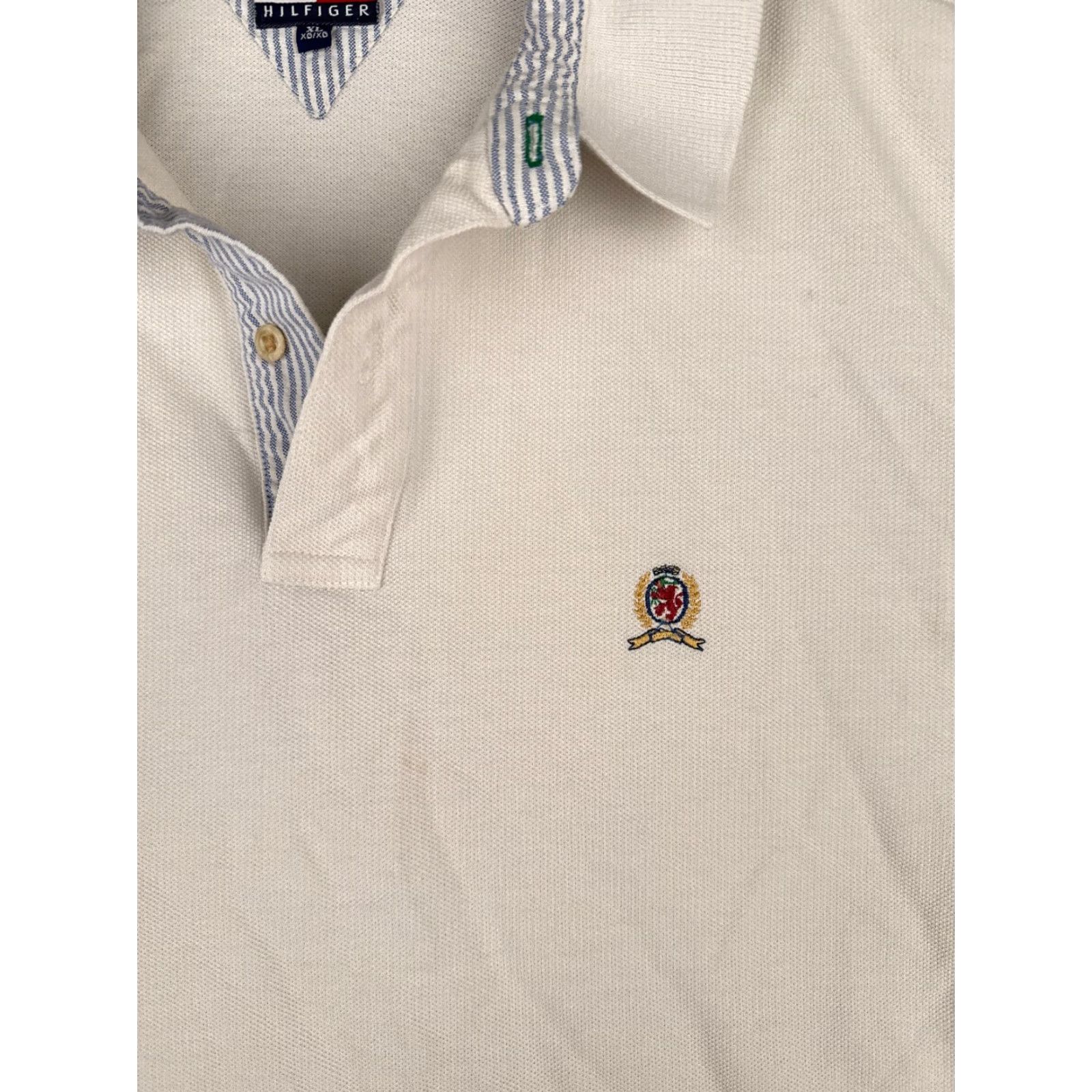 Tommy Hilfiger Tommy Hilfiger Polo Shirt Men XL White Short Sleeve Cotton Slim Fit Activewear Size US XL / EU 56 / 4 - 7 Thumbnail