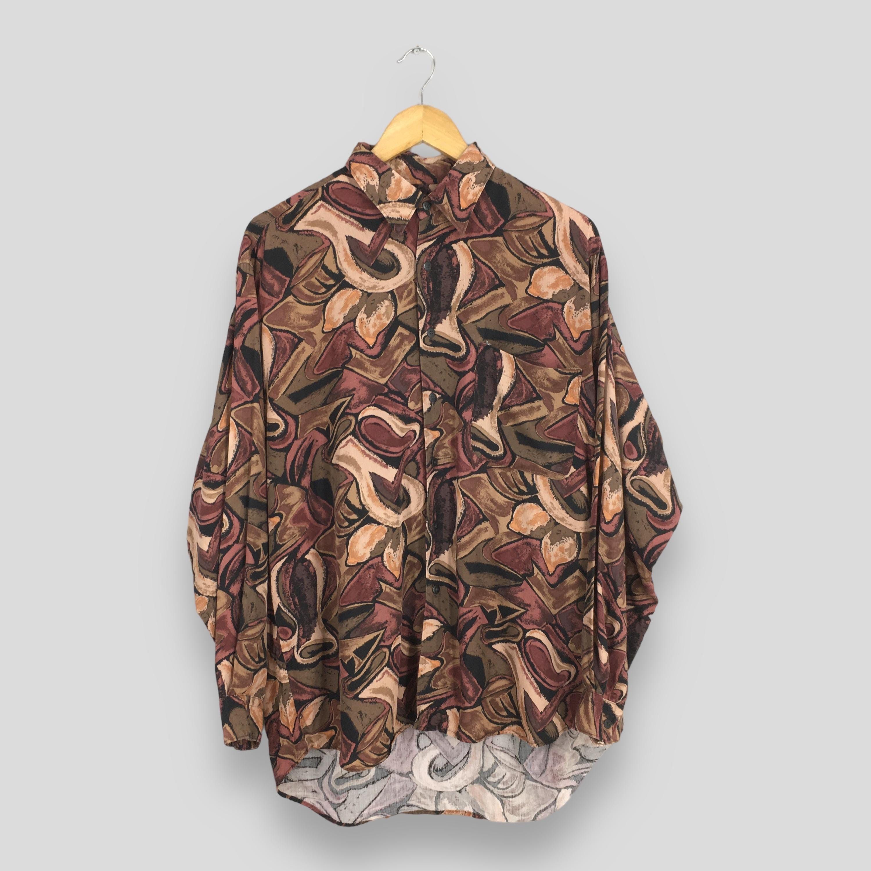 Other Vintage Alberto Zanre Psychedelic Pattern Silk Shirt Large Size US L / EU 52-54 / 3 - 1 Thumbnail