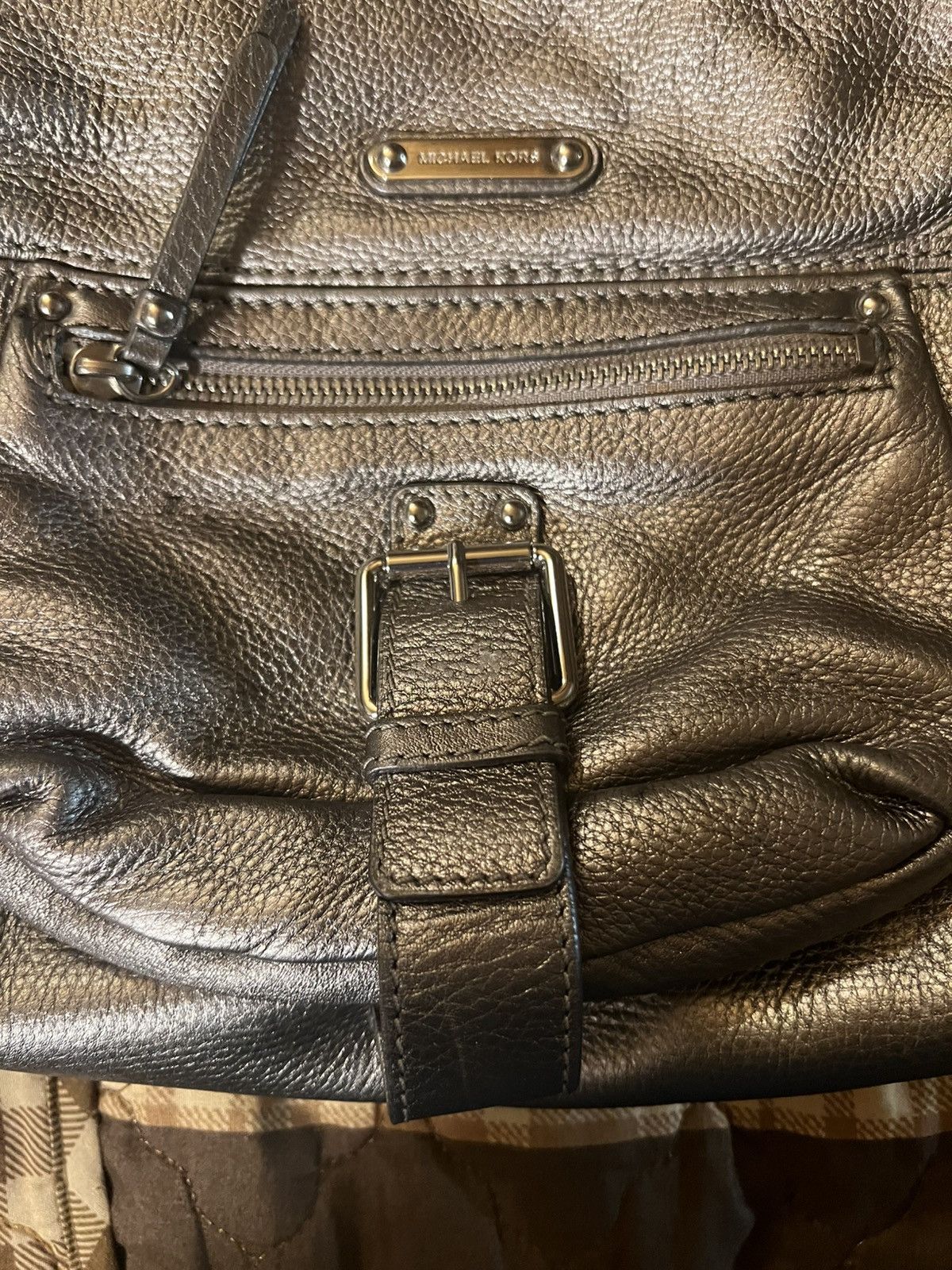 Michael Kors Michael Kors Austin Handbag Hobo Gray Silver Shoulder Bag Size ONE SIZE - 9 Thumbnail