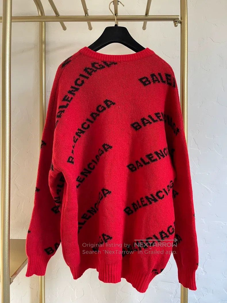 Balenciaga Balenciaga Red Logo Sweater Size US XS / EU 42 / 0 - 2 Thumbnail