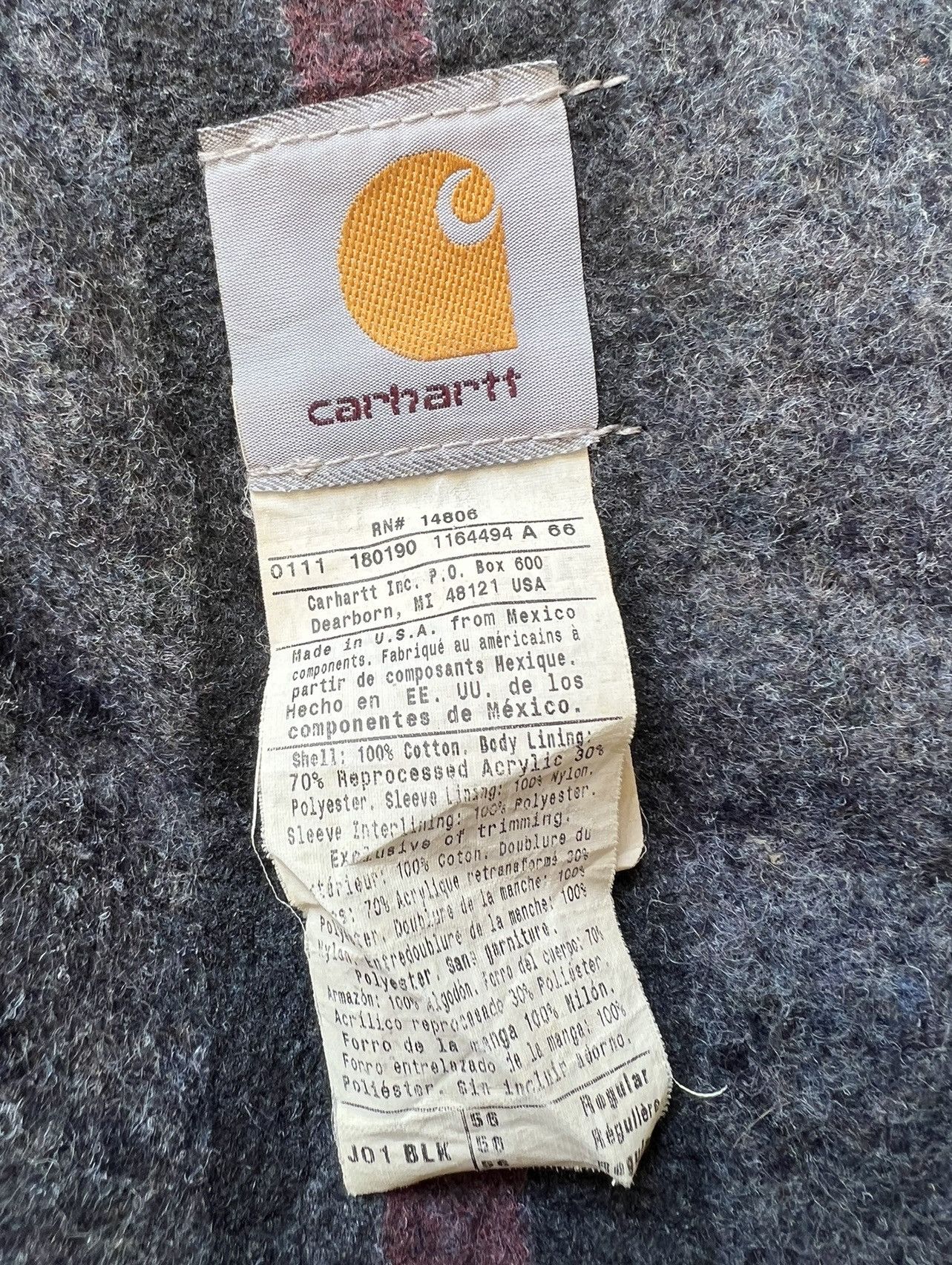 Carhartt Vintage 90s Carhartt Detroit Dusty Black Denim Jacket XXL Size US XXL / EU 58 / 5 - 23 Thumbnail