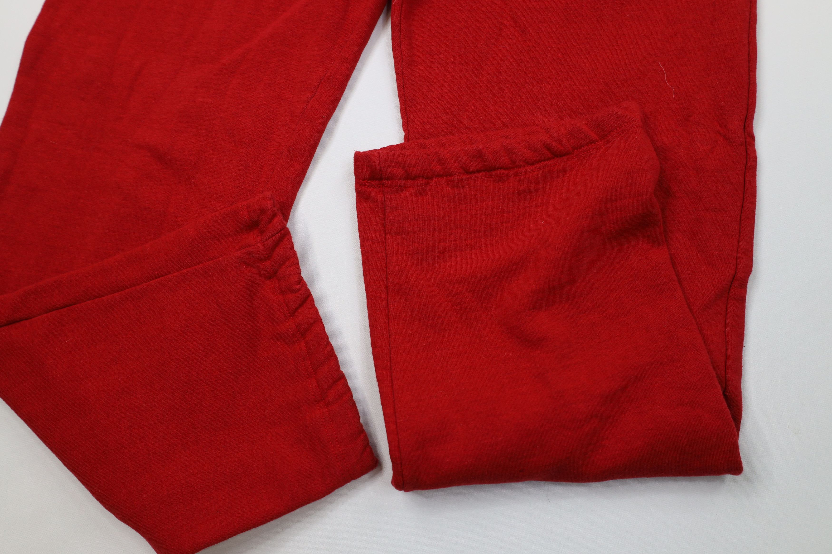 Vintage Vintage 70s Streetwear Distressed Blank Sweatpants Pants Red Size US 34 / EU 50 - 7 Thumbnail