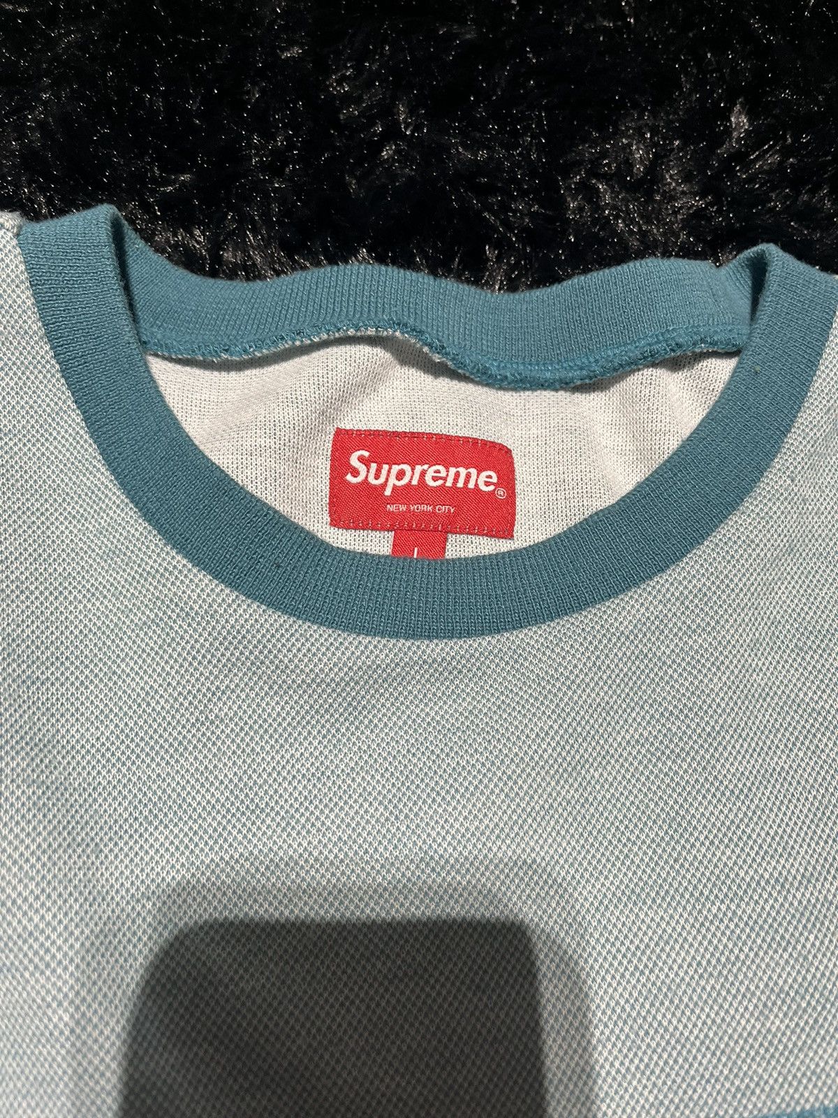 Supreme Teal Supreme Tonal Stripe Logo Crewneck Size US L / EU 52-54 / 3 - 3 Thumbnail
