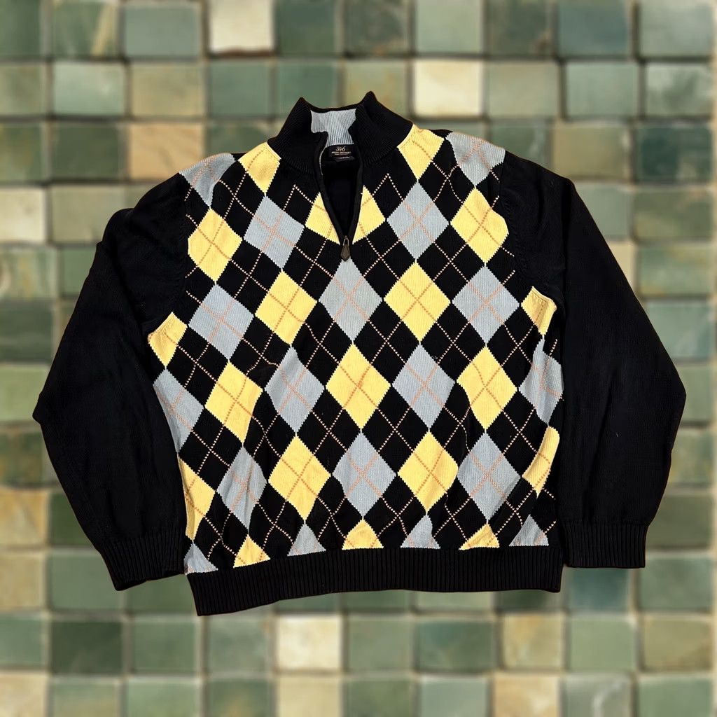 Brooks Brothers BROOKS BROTHERS Mens Sweater 1/4 Zip Long Sleeve Geometric L Black Pullover Mens, Geometric, 1/4 Zip, Large Size US L / EU 52-54 / 3 - 1 Thumbnail