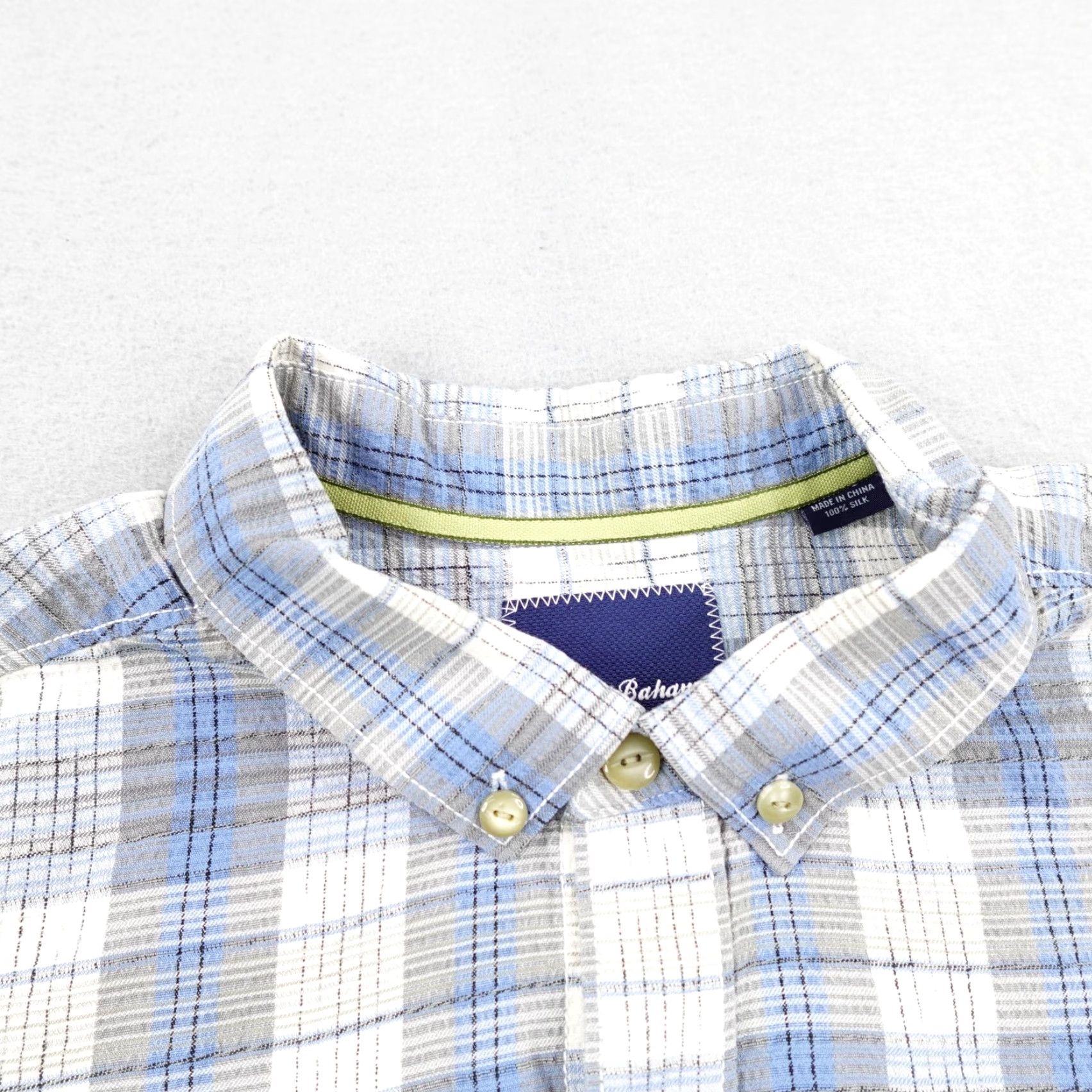 Tommy Bahama Tommy Bahama Shirt Mens XL Blue Plaid Silk Button-Up Casual Lounge Size US XL / EU 56 / 4 - 2 Thumbnail