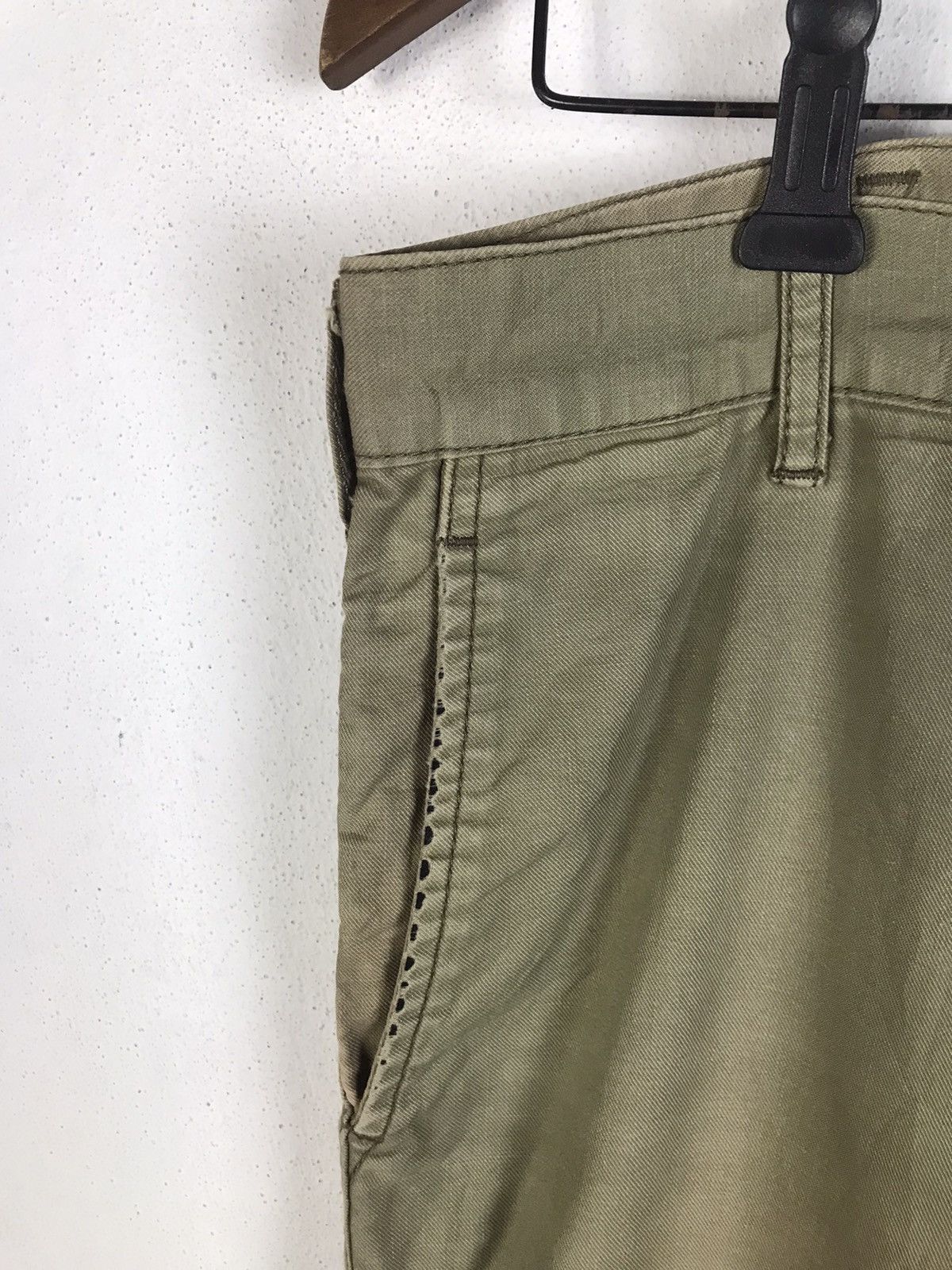 Comme des Garcons Homme AD2005 Comme des Garçons Homme Olive Patina Workwear Trouser Size US 33 - 9 Thumbnail