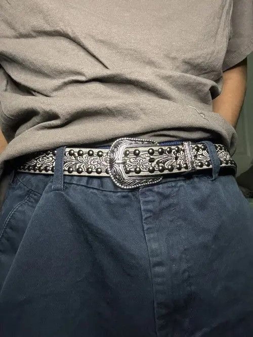 Japanese Brand Gothic Studded Belt (cement gray) Size ONE SIZE - 1 Thumbnail
