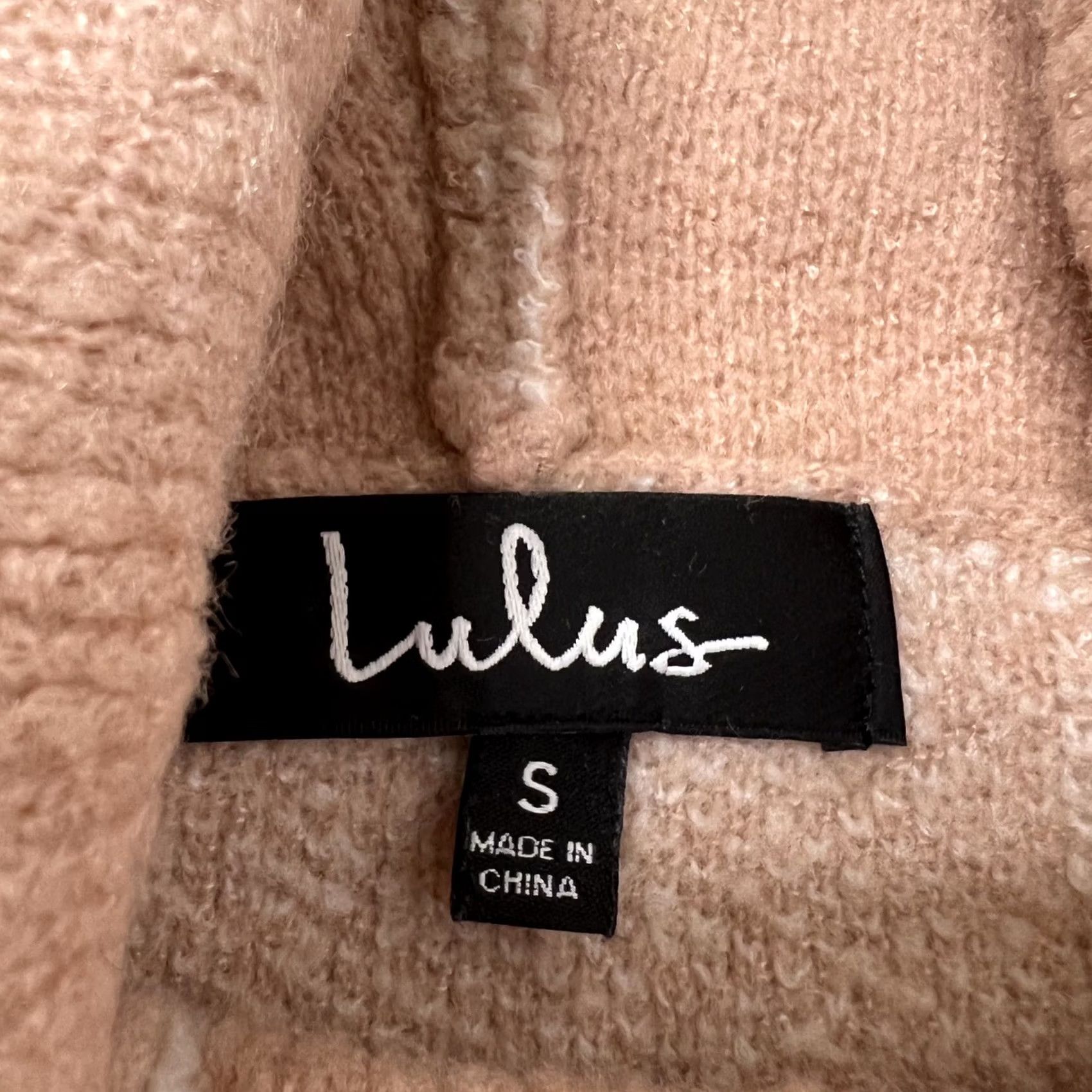 Lulus Lulus Pink Windowpane Turtleneck Pullover Sweater Womens S Dolman Knit Stretch Side Slit Size S / US 4 / IT 40 - 4 Thumbnail