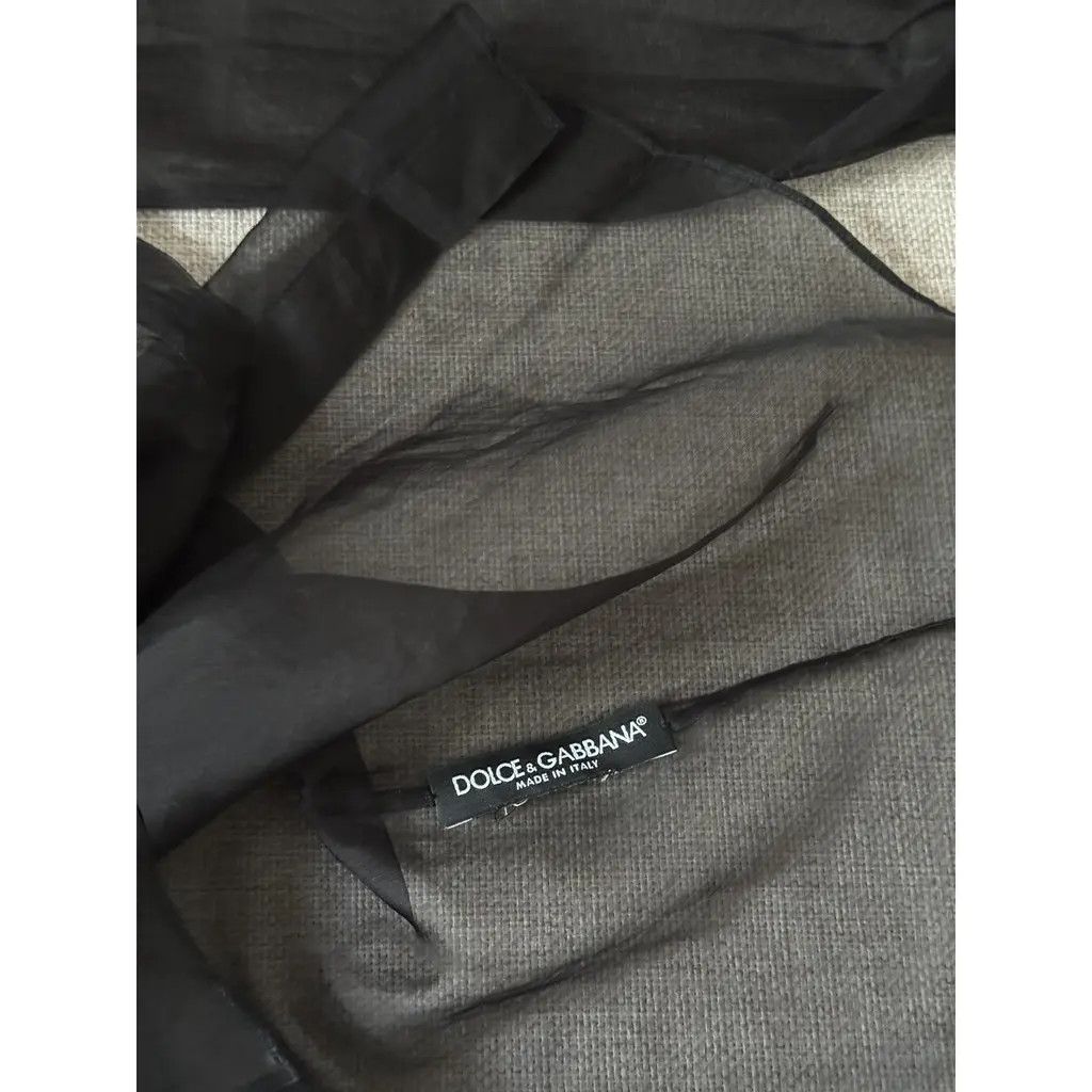 Dolce & Gabbana Dolce & Gabbana Sheer Black Silk Blouse Tops Size IT 46 Size L / US 10 / IT 46 - 6 Thumbnail