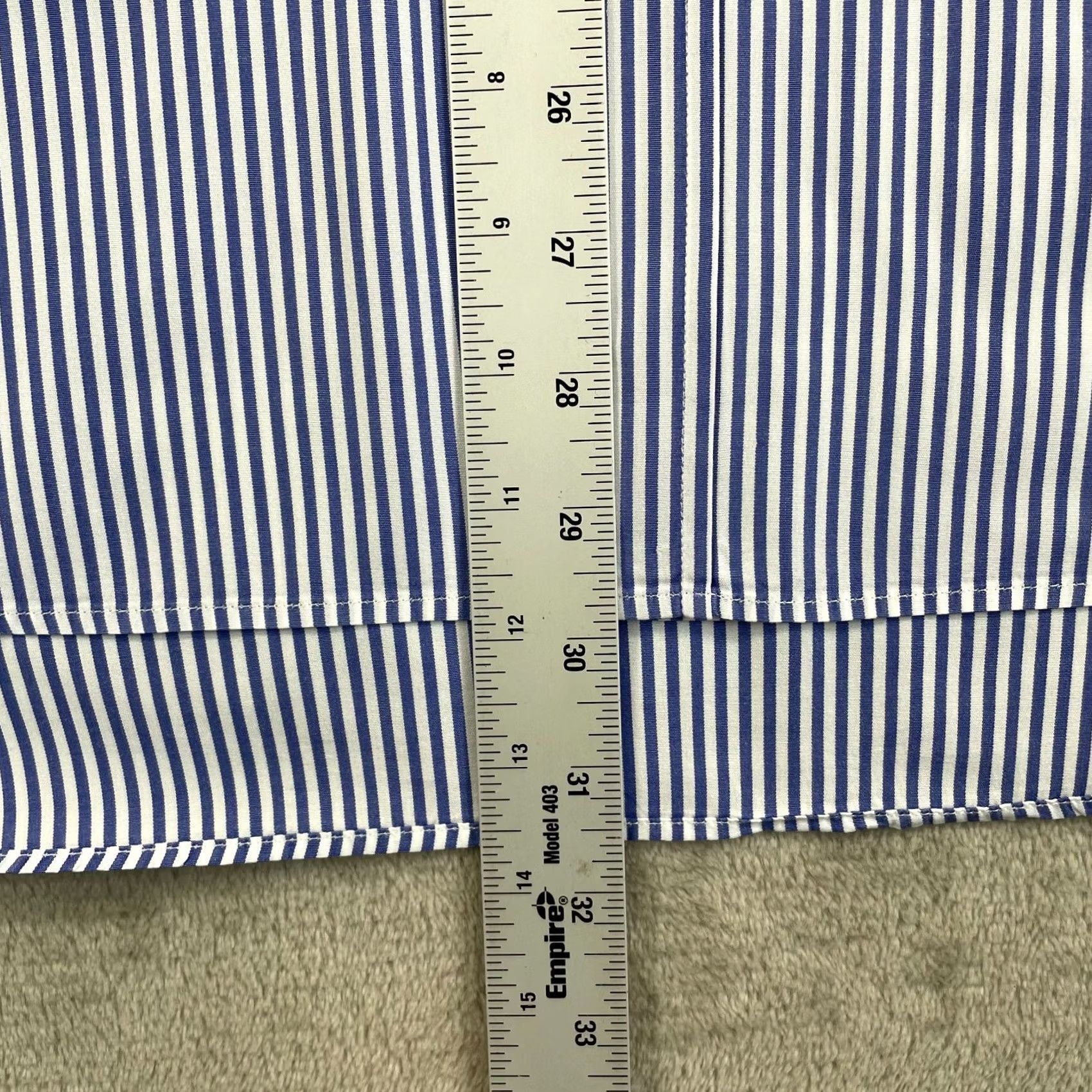 Etro ETRO Dress Shirt Men 43 Blue Striped Contrast Collar & Cuffs Long Sleeve Shirt Size 46R - 6 Thumbnail