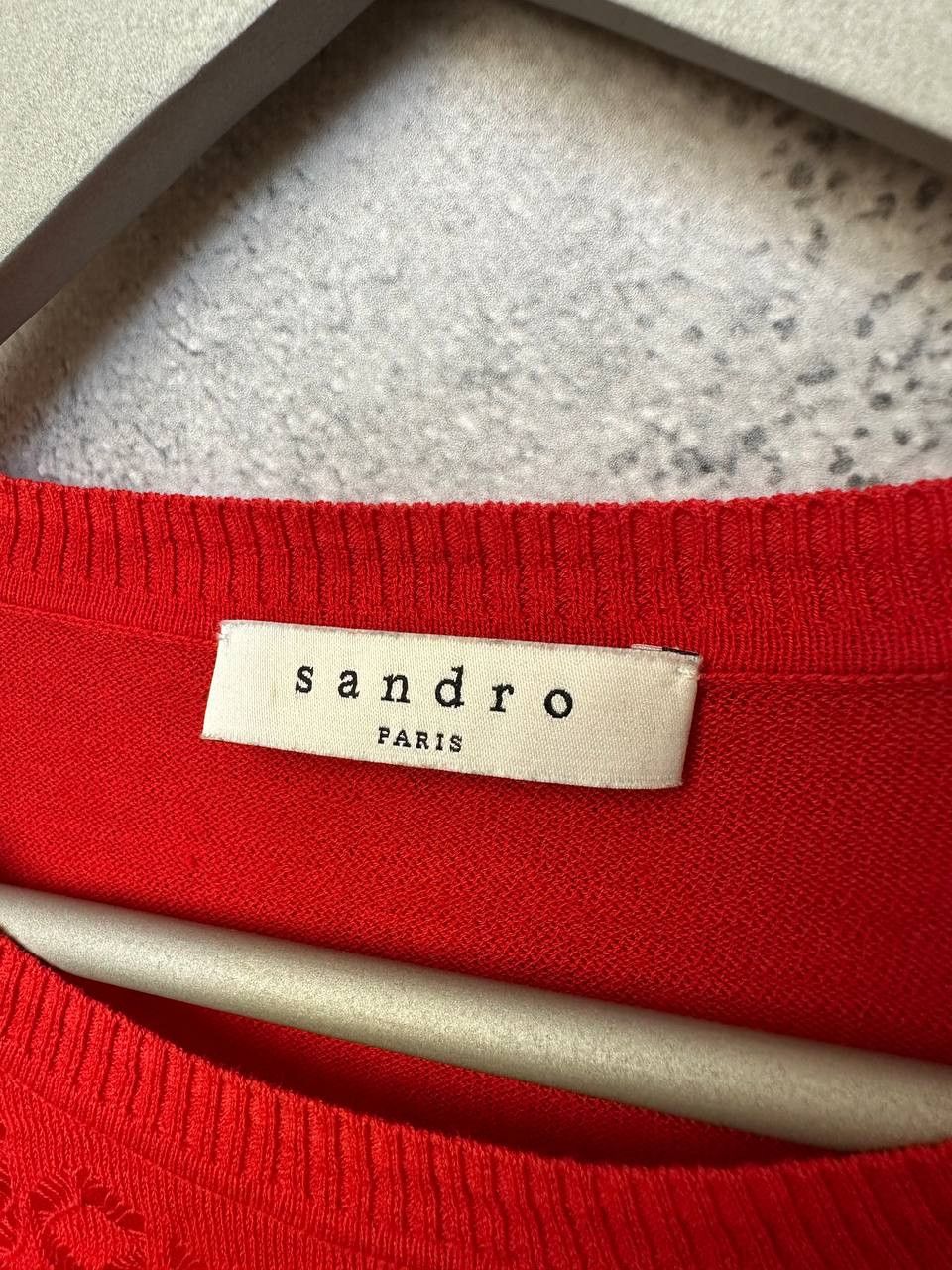 Sandro Sandro Paris Knit Long Sleeve Top Red Long Sleeve Size S / US 4 / IT 40 - 10 Thumbnail