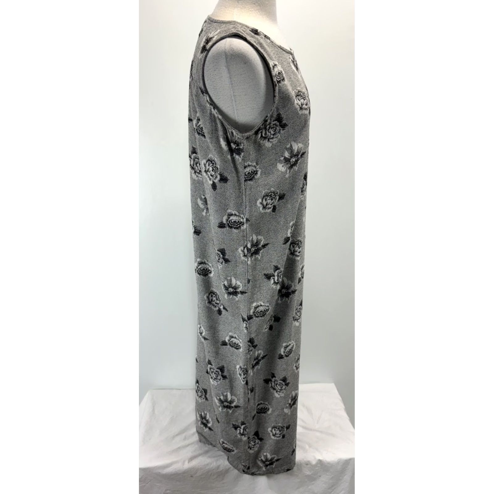 Marcs Hot Cotton Marc Ware Floral Maxi Dress Women’s Medium Grey Sleeveless Made USA Size M / US 6-8 / IT 42-44 - 4 Thumbnail